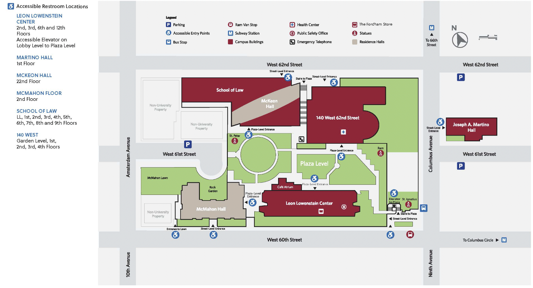 Lincoln Center Campus Map Fordham Lincoln Center Campus Map Fordham