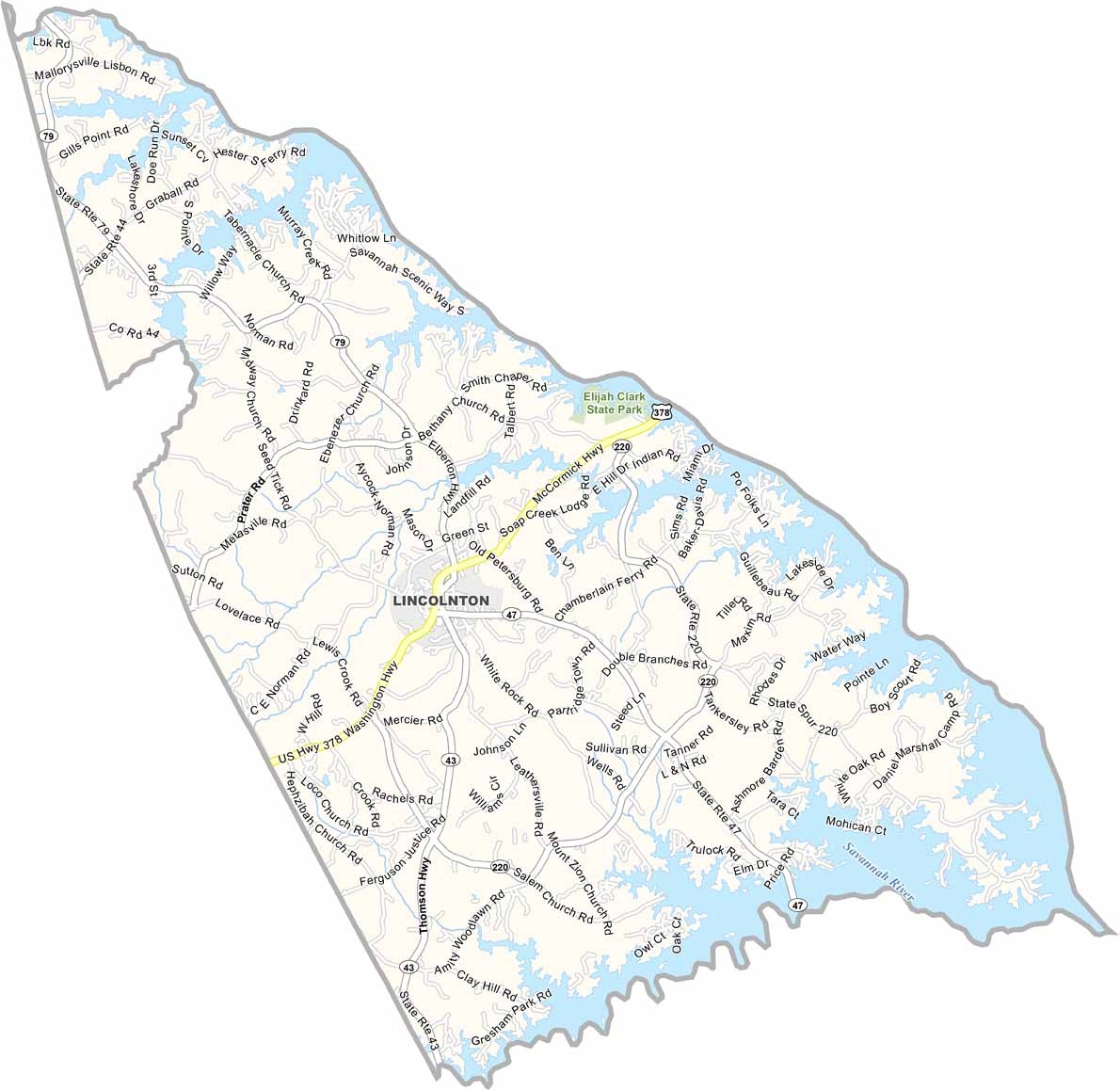 map of lincoln county
