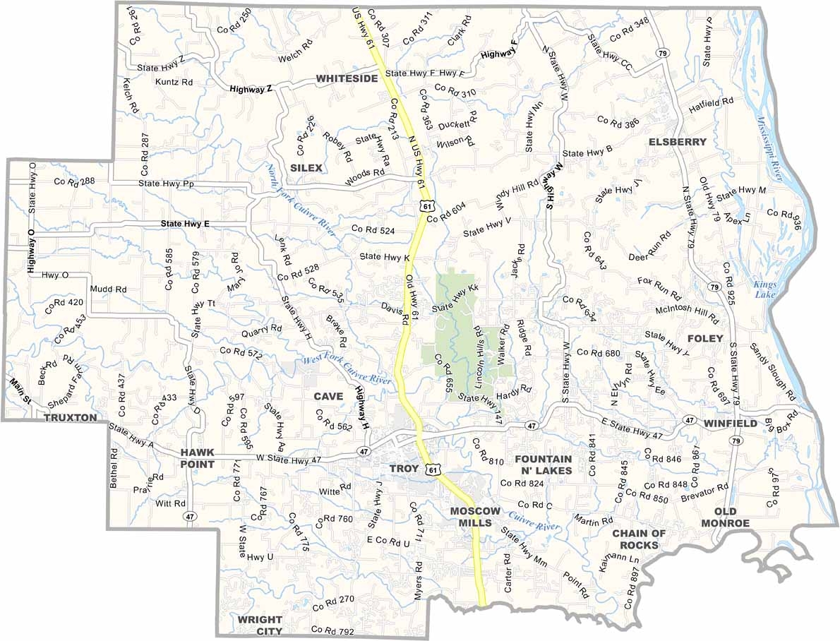 Lincoln County Map Missouri US County Maps