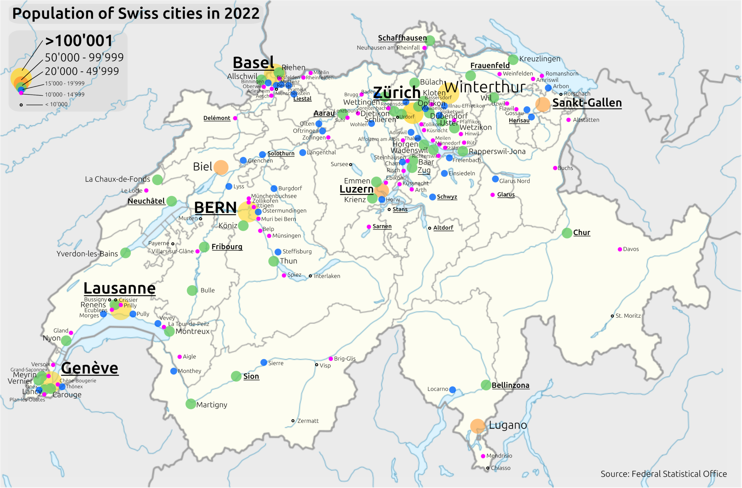 List Of Cities In Switzerland Wikipedia