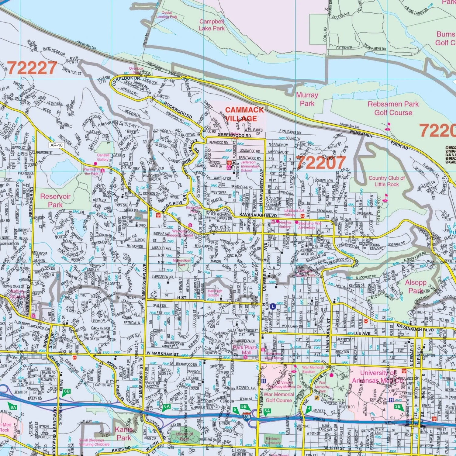 Little Rock AR Wall Map Shop City County Maps Ultimate Globes