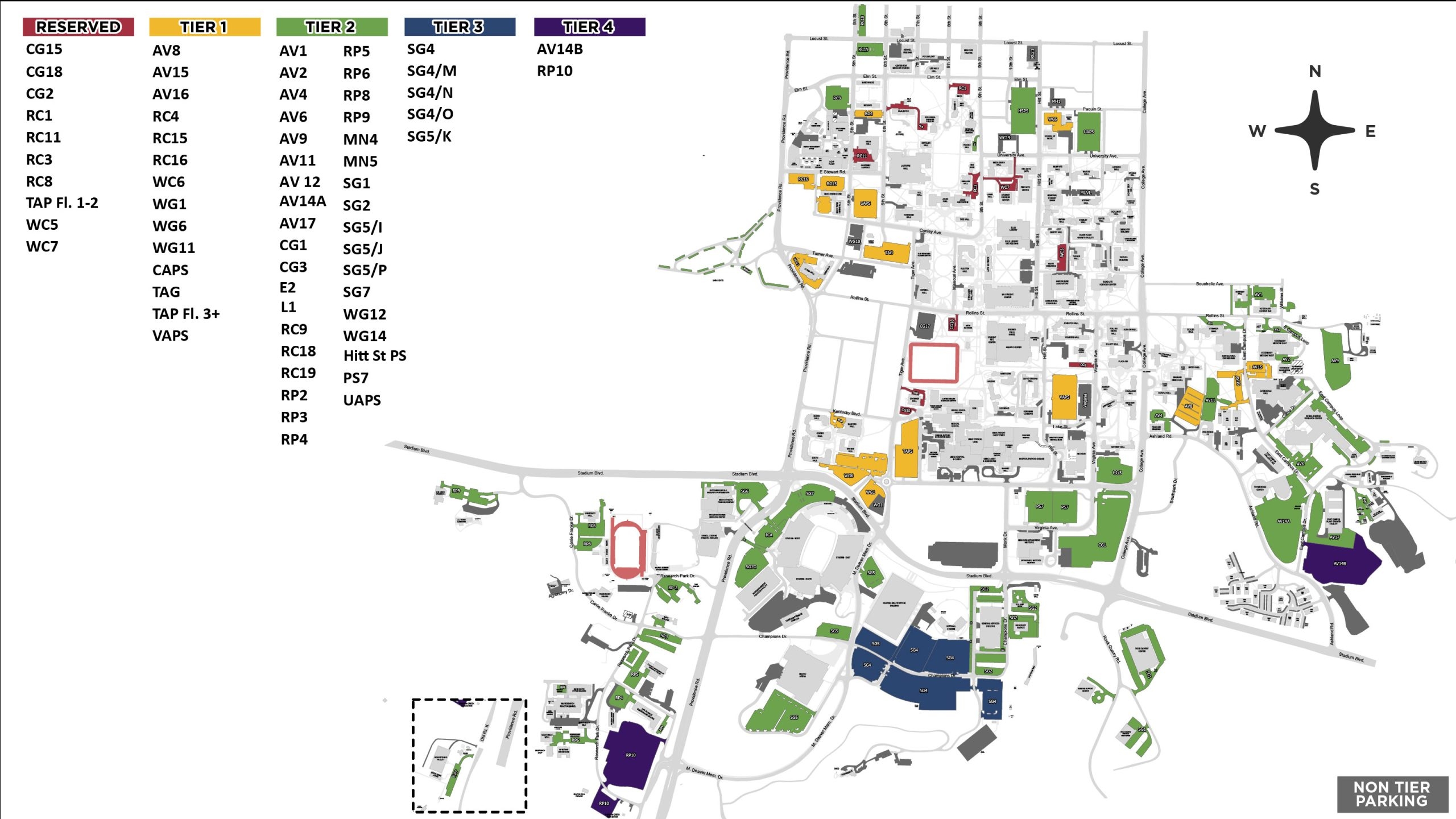 Locations Parking Transportation