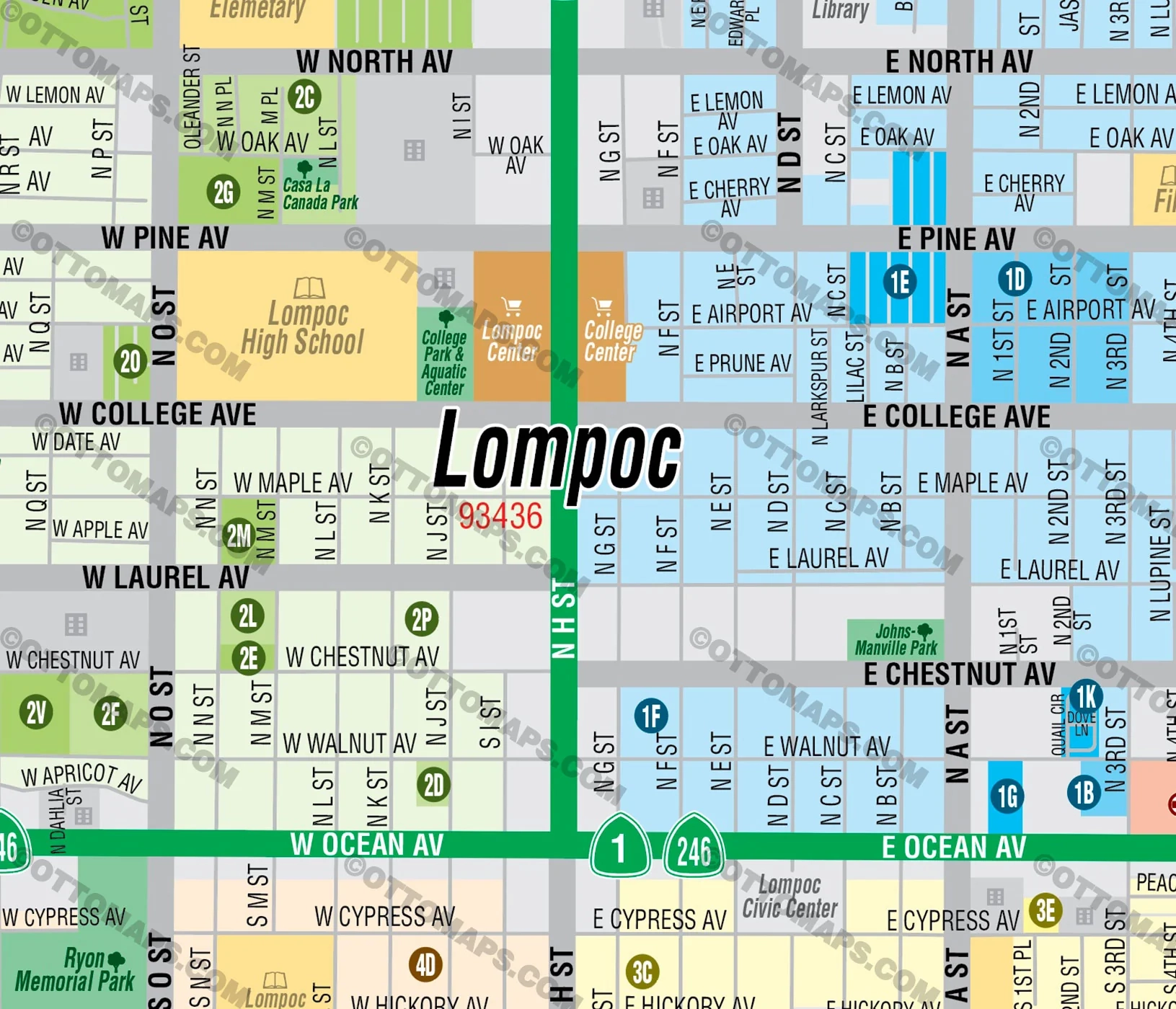 Lompoc Map FILES PDF And AI Editable Vector Royalty Free Otto Maps