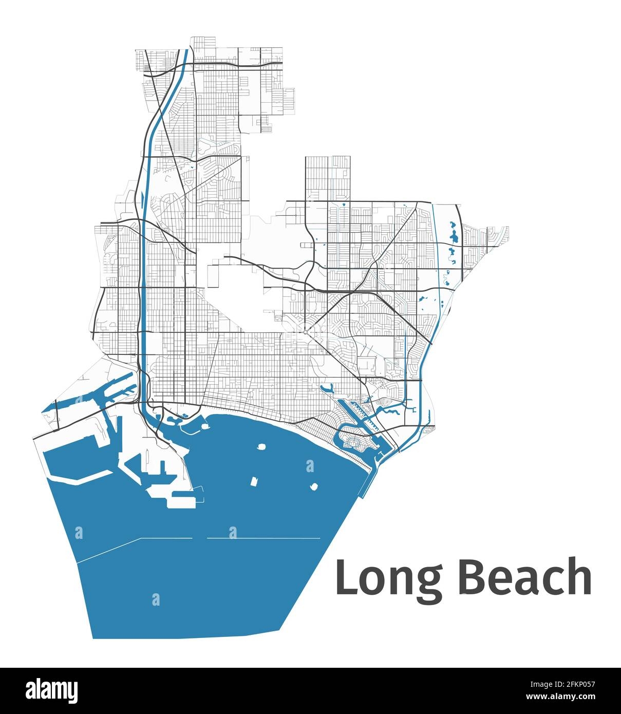 long beach city map