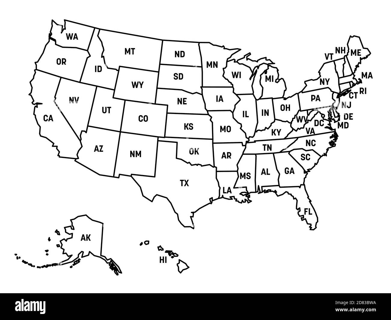 printable map of usa with state abbreviations printable map of usa with state abbreviations