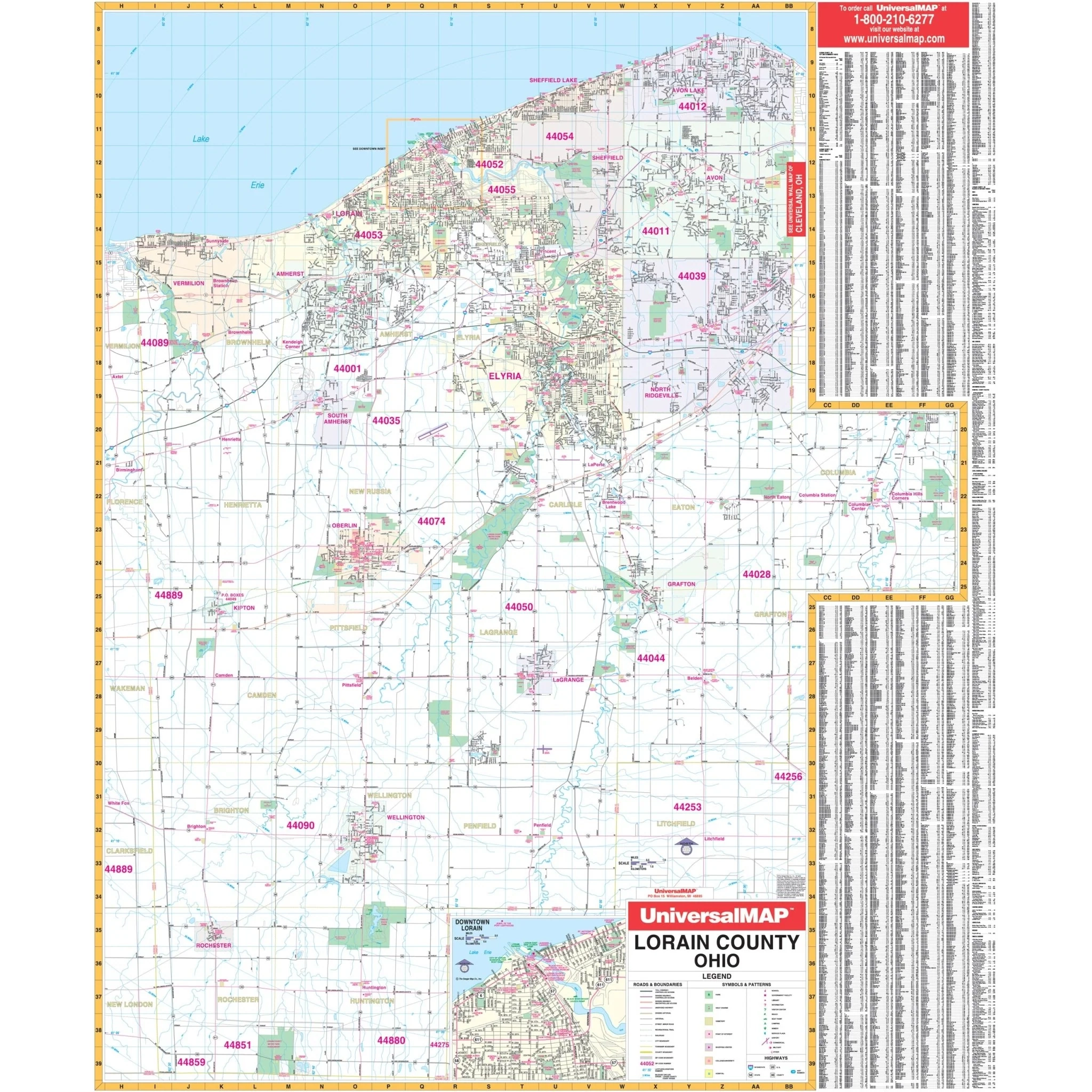 Lorain County OH Wall Map Lorain County OH Wall Map