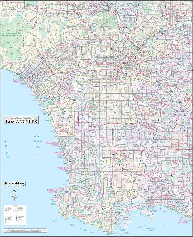 los angeles county street map