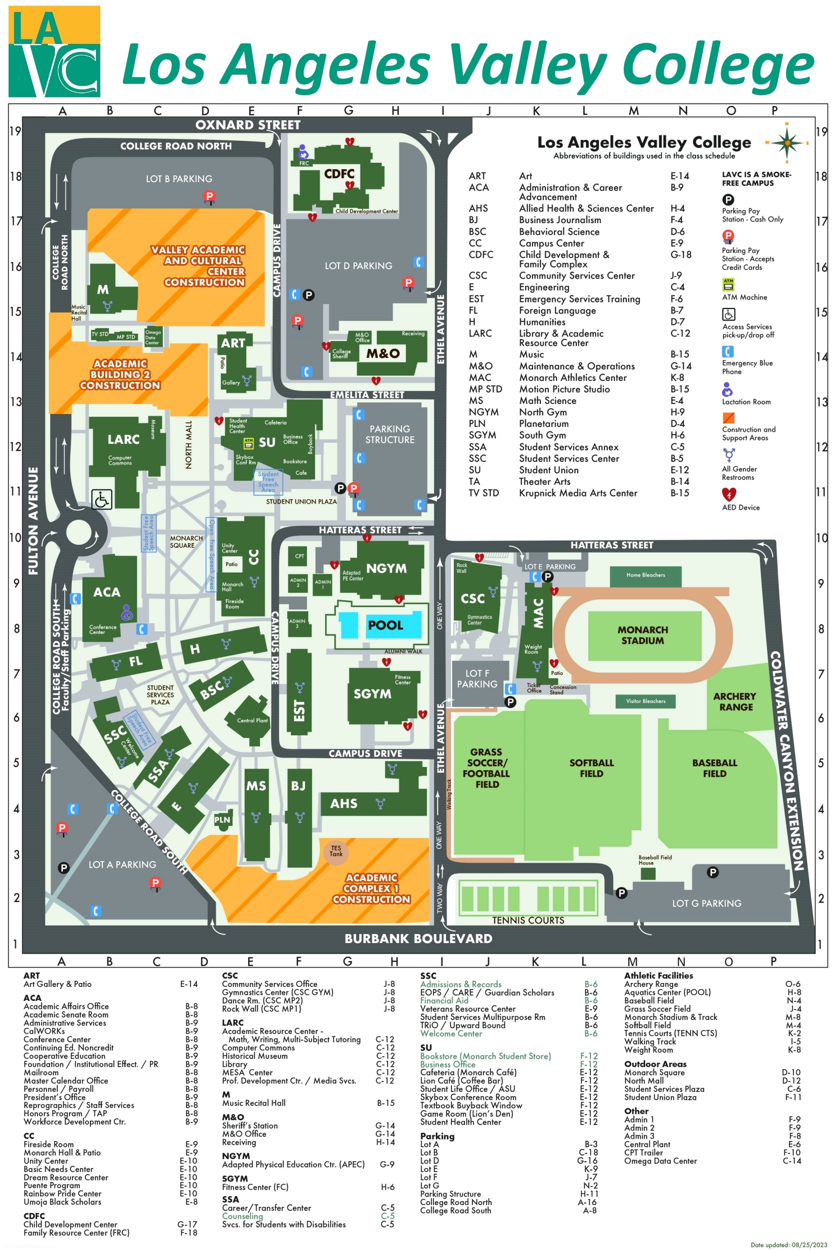 Los Angeles Valley College Campus Map LAVC Ontheworldmap Los Angeles Valley College Campus Map LAVC Ontheworldmap