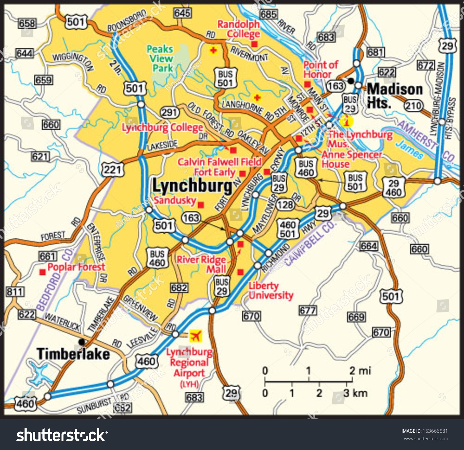 Lynchburg Virginia Area Map Stock Vector Royalty Free 153666581 Shutterstock Lynchburg Virginia Area Map Stock Vector Royalty Free 153666581 Shutterstock