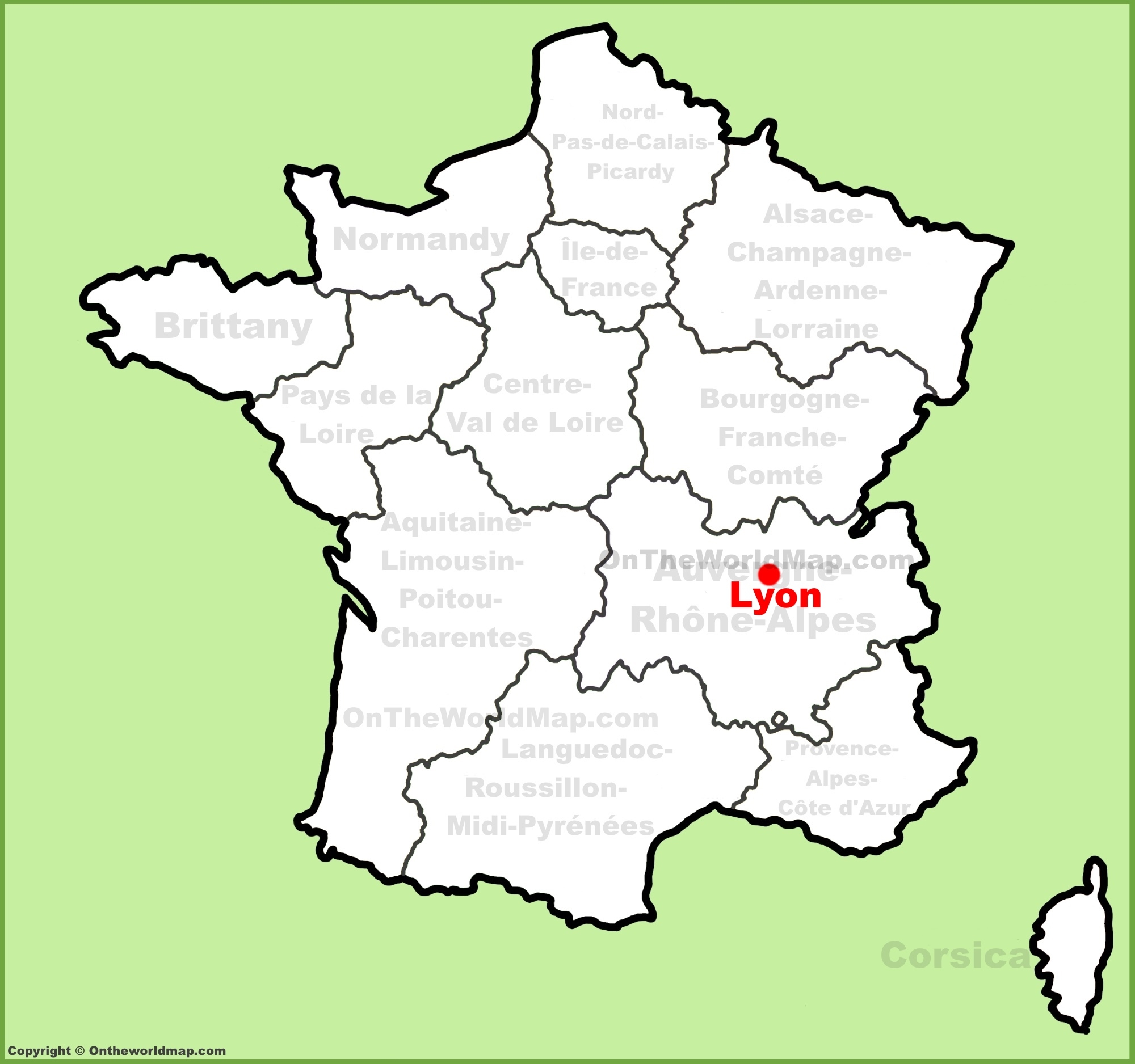 Lyon Location On The France Map Ontheworldmap