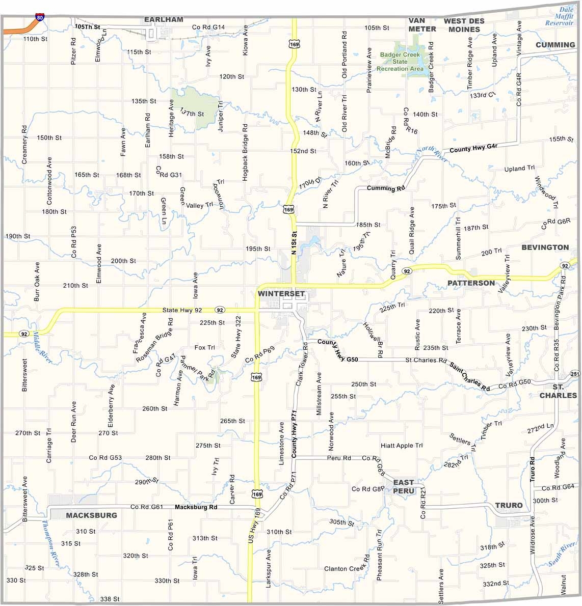 Madison County Map Iowa US County Maps