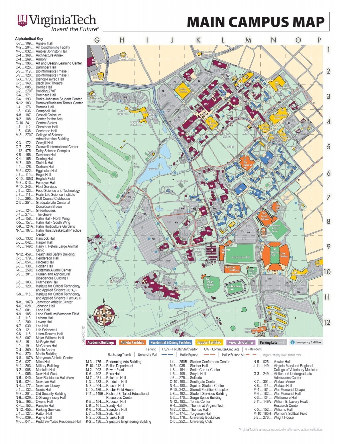 MAIN CAMPUS MAP Virginia Tech MAIN CAMPUS MAP Virginia Tech