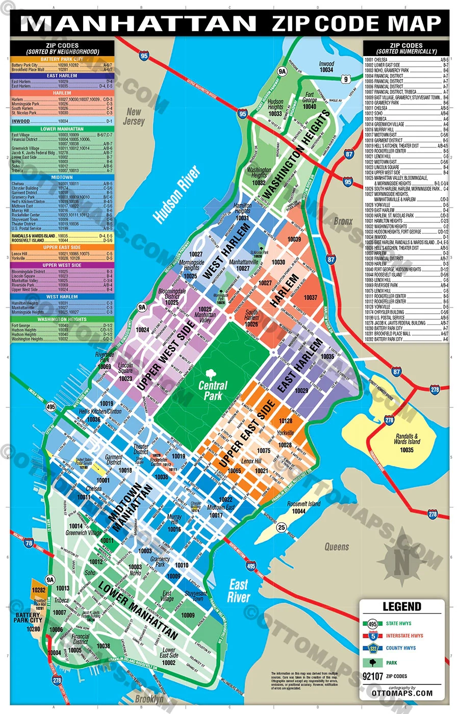 Manhattan Zip Code Map Neighborhoods Colorized FILES PDF And AI Otto Maps Manhattan Zip Code Map Neighborhoods Colorized FILES PDF And AI Otto Maps