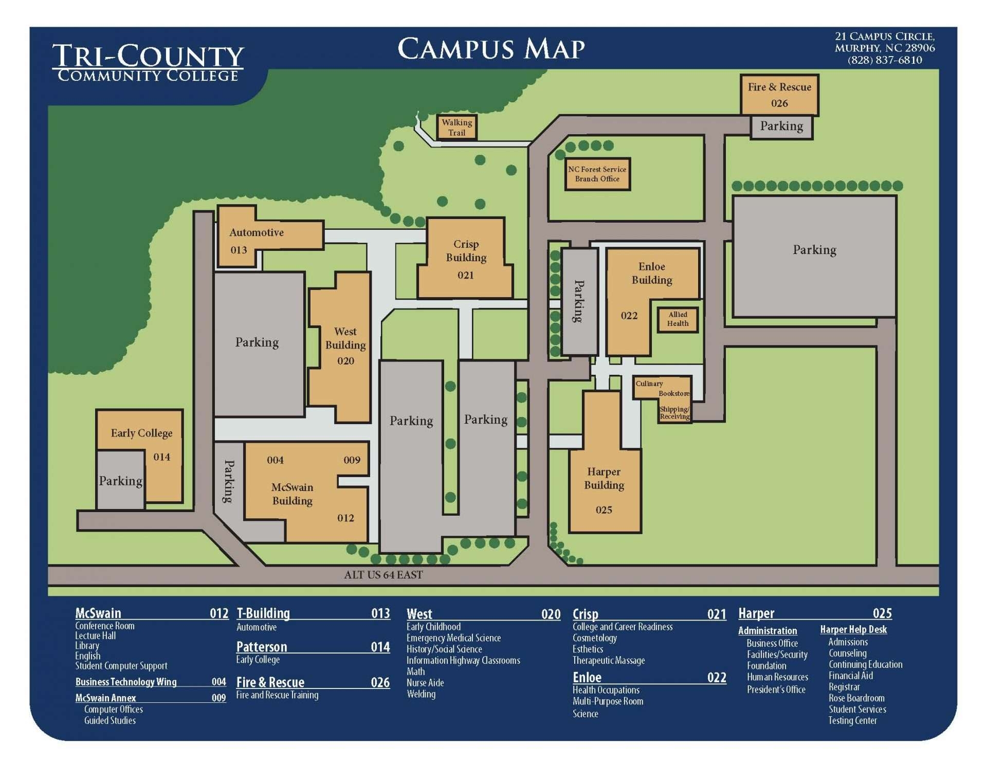 Map Addresses Tri County Community College