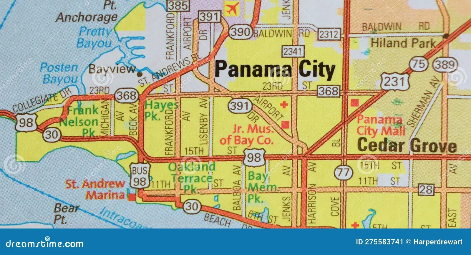 map of panama city florida