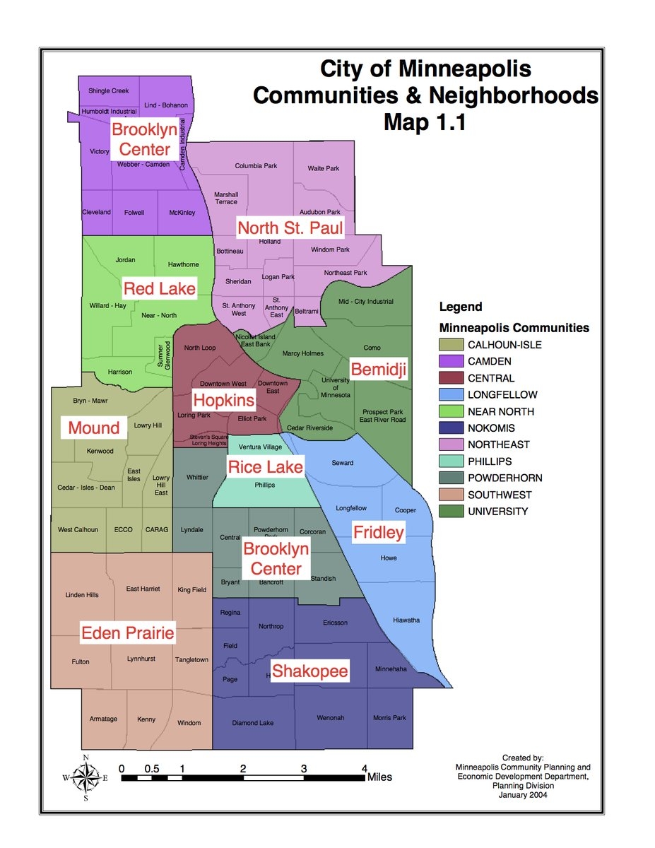 Map Monday Minneapolis Saint Paul Neighborhood cityburb Demographic Comps Streets mn