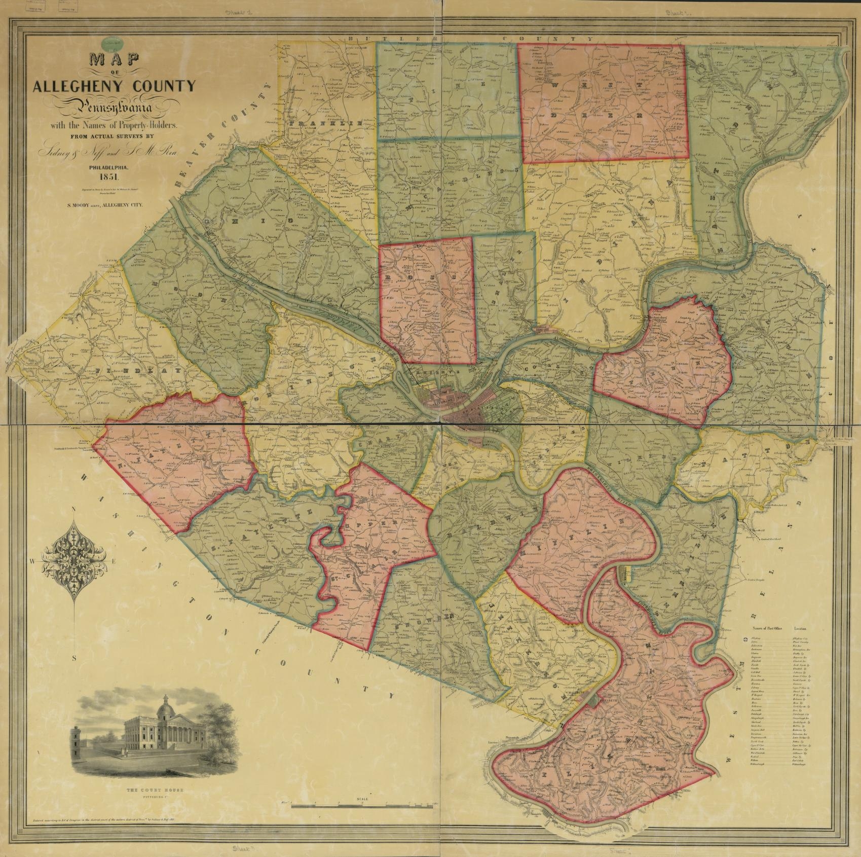 Map Of Allegheny County Pennsylvania With The Names Of Property holders From Actual Surveys Library Of Congress