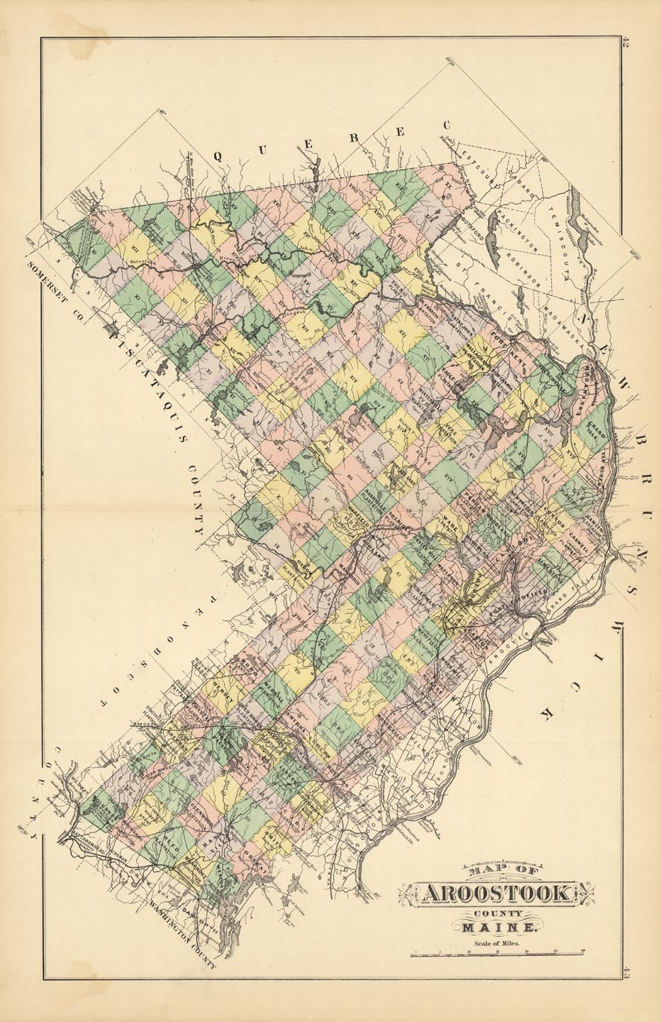 Map Of Aroostook County Maine The Old Print Shop