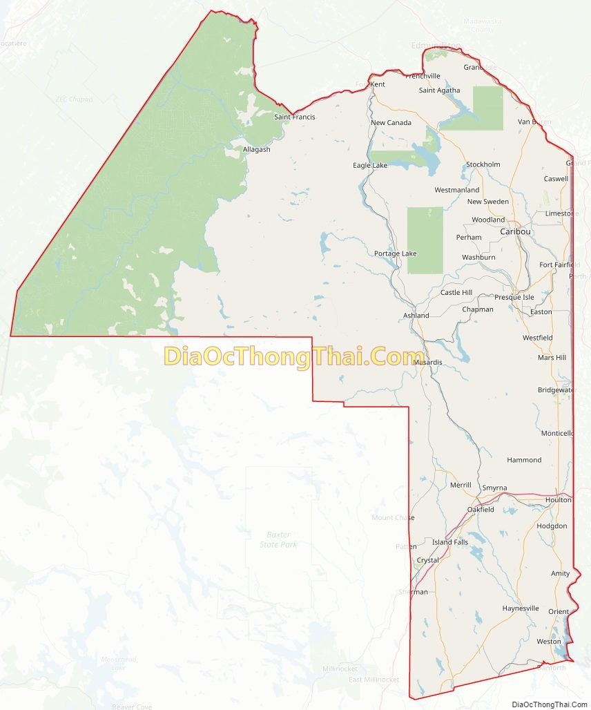map of aroostook county maine