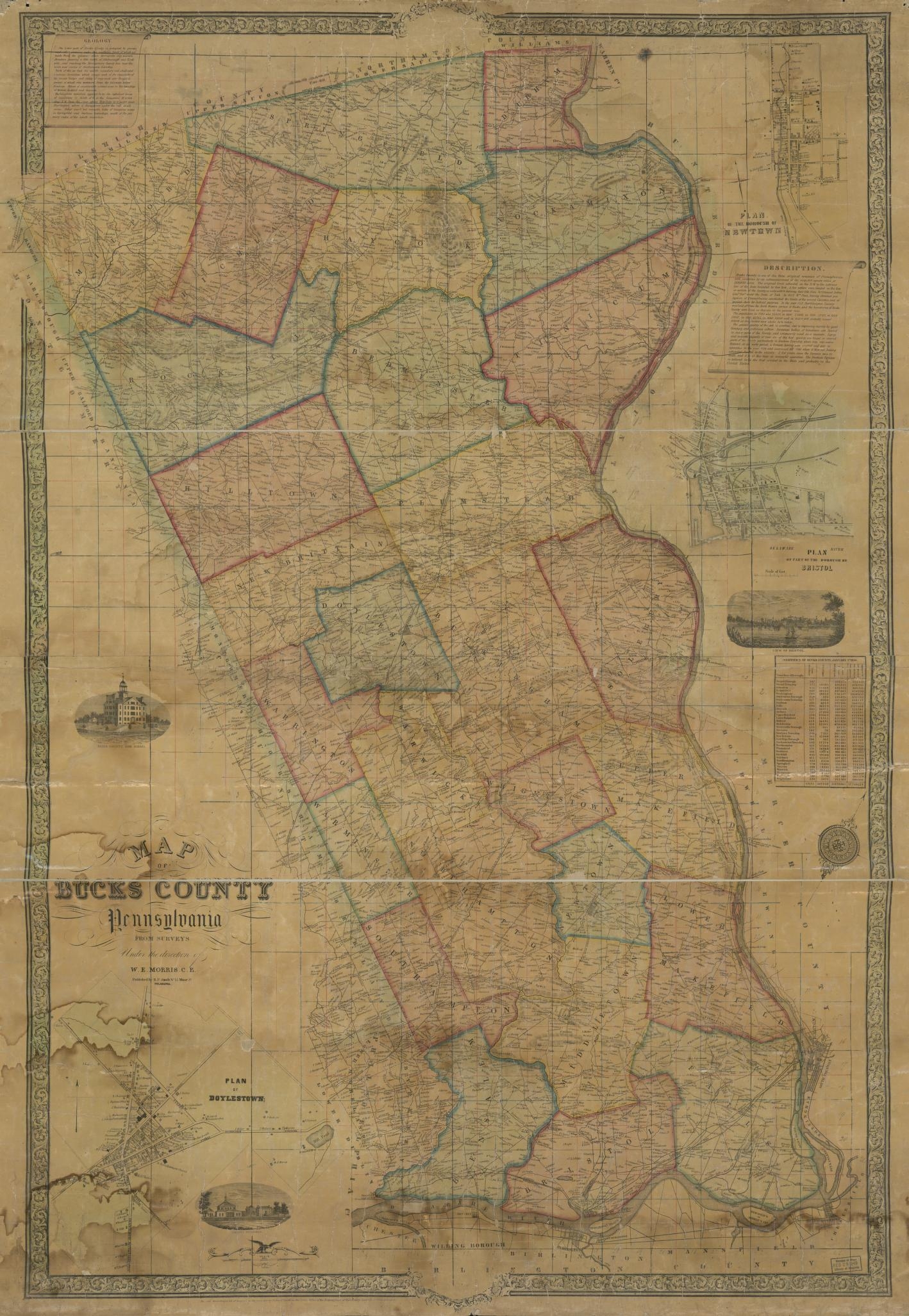 Map Of Bucks County Pennsylvania From Surveys Library Of Congress