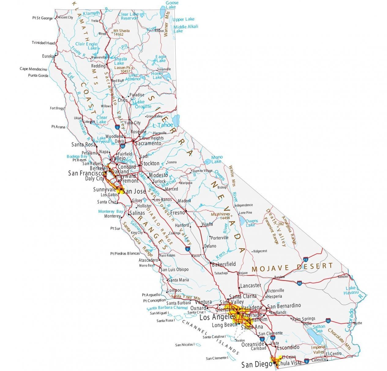 Map Of California Cities And Highways GIS Geography Map Of California Cities And Highways GIS Geography