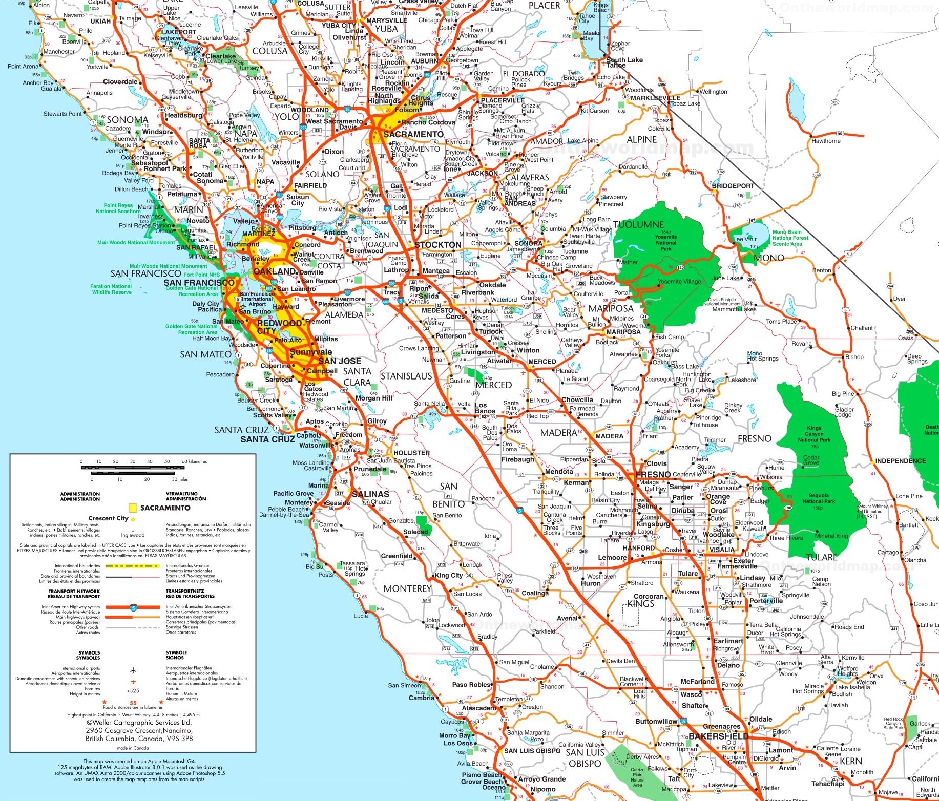 Map Of Central California Ontheworldmap