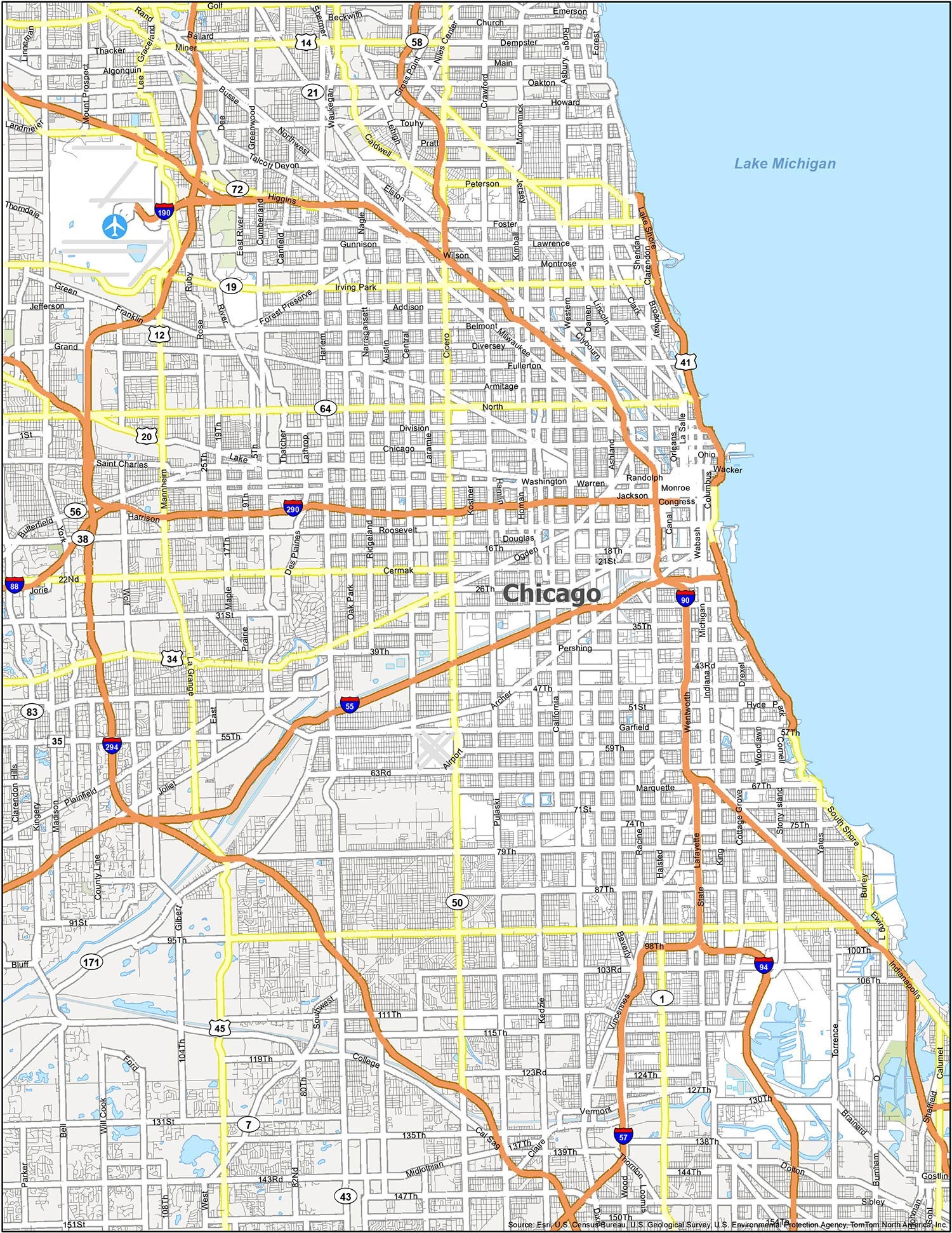 Map Of Chicago Illinois GIS Geography Map Of Chicago Illinois GIS Geography