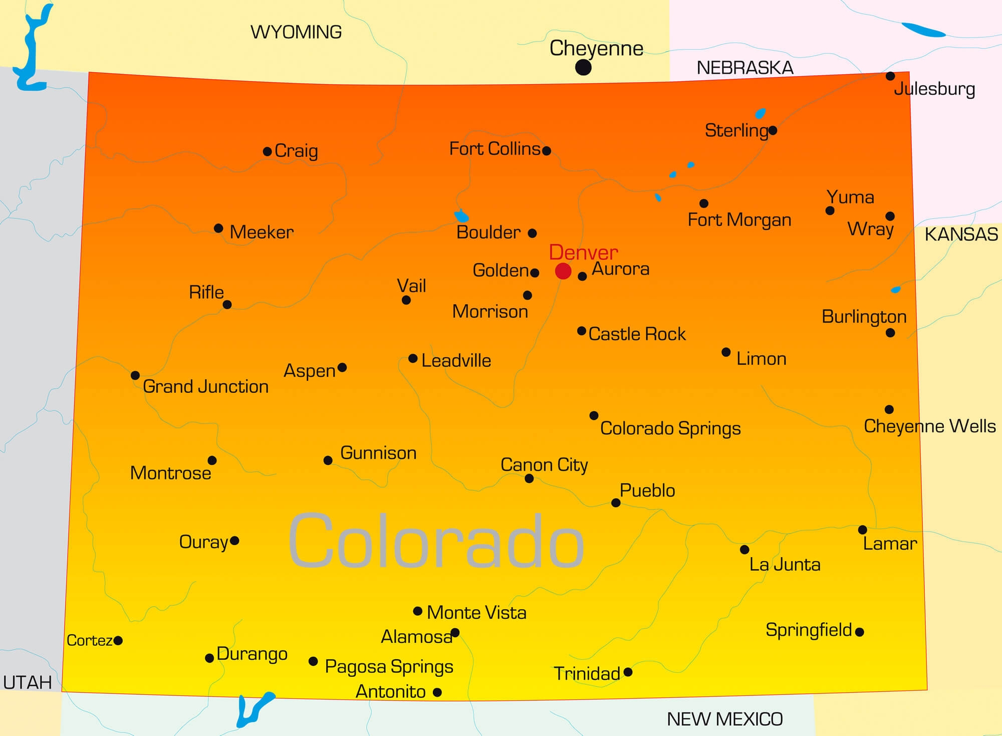 Map Of Colorado Guide Of The World Map Of Colorado Guide Of The World