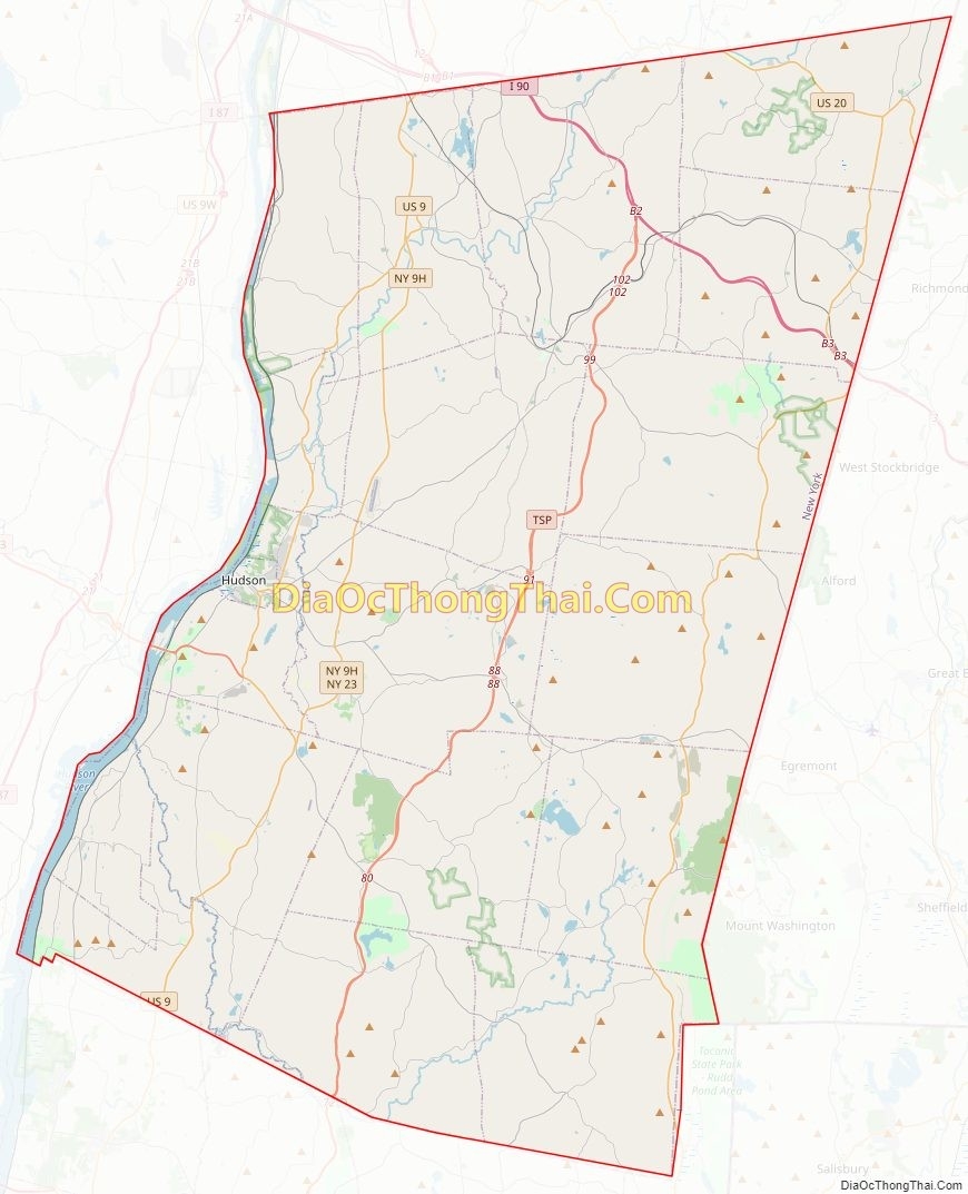 map of columbia county new york