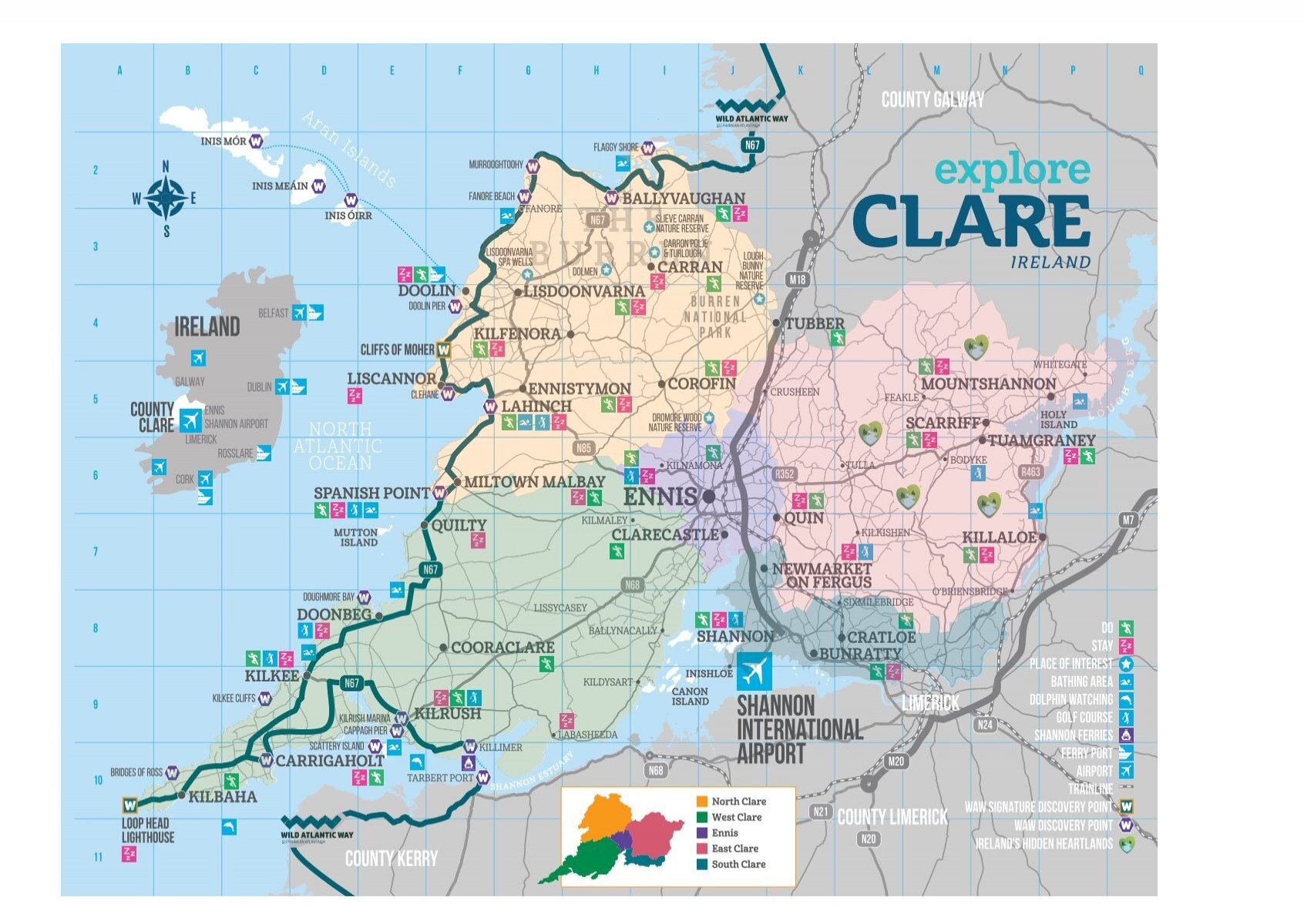 county clare ireland map county clare ireland map