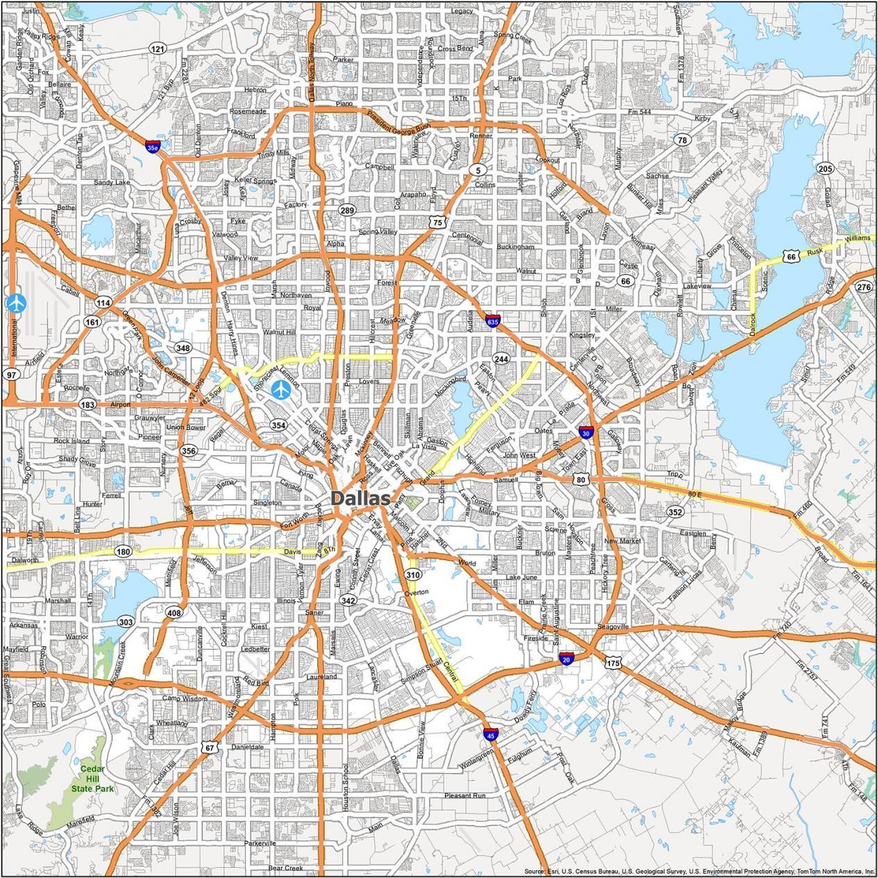 Map Of Dallas Texas GIS Geography