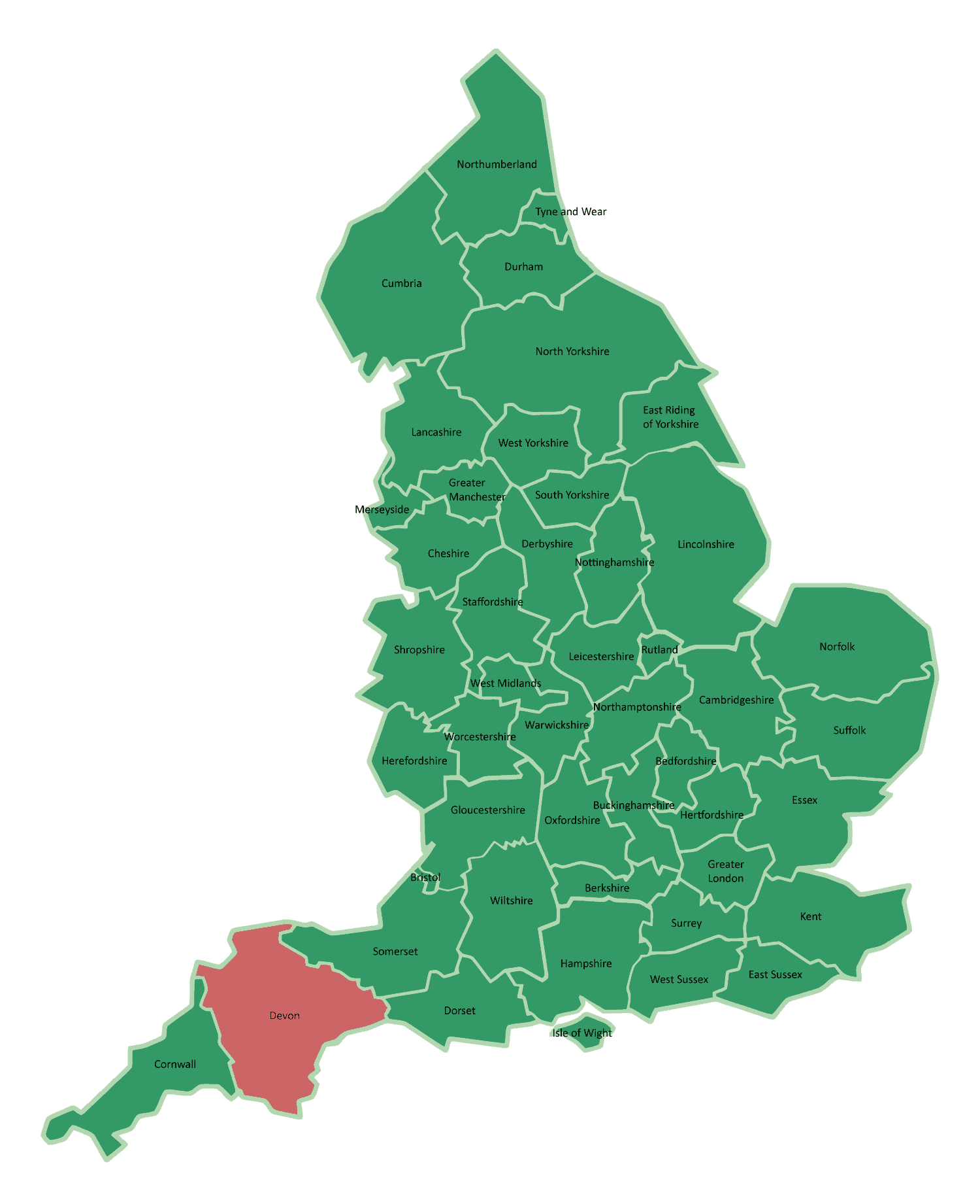 devon county map uk