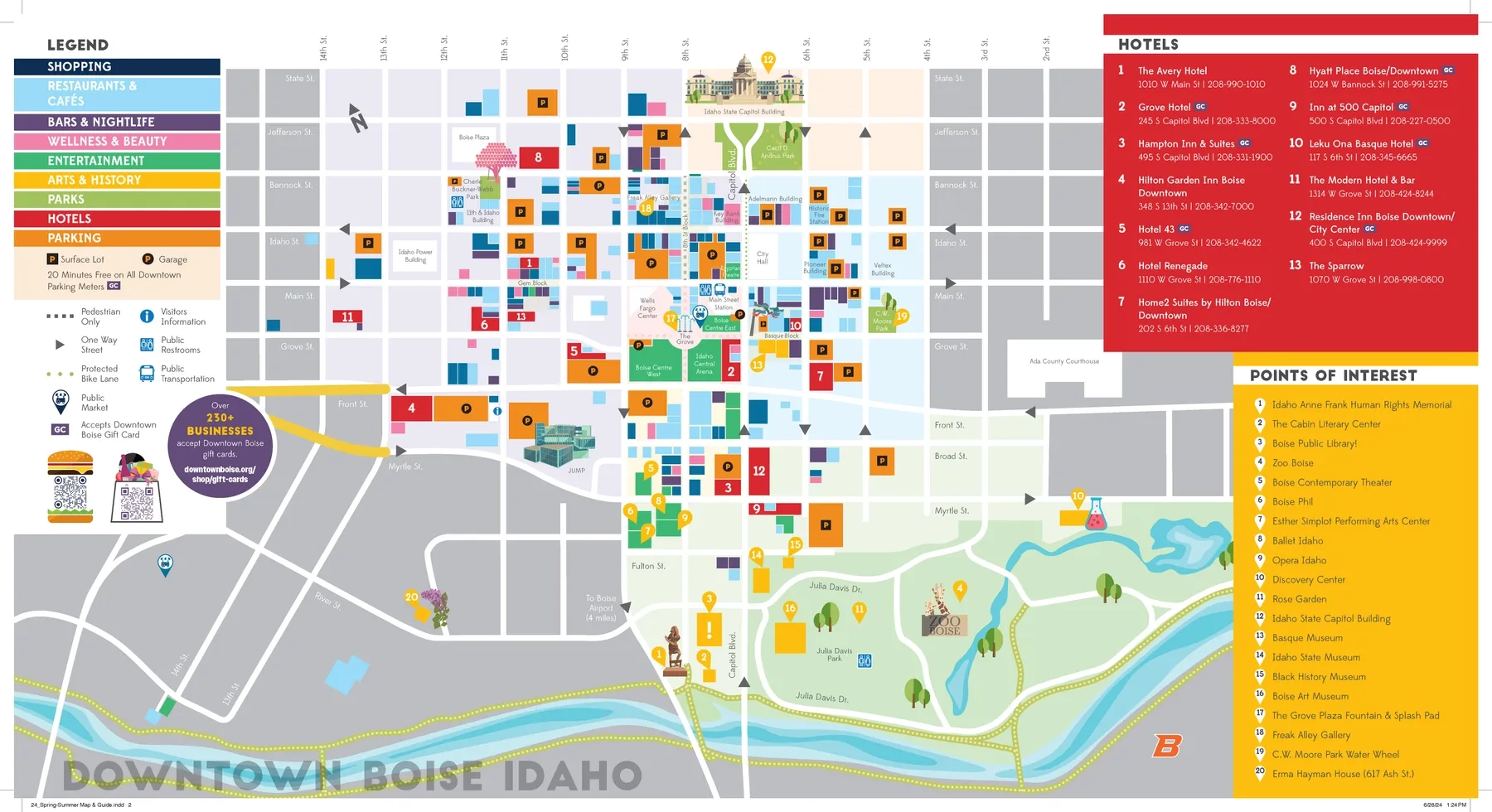 Map Of Downtown Boise Map Of Downtown Boise