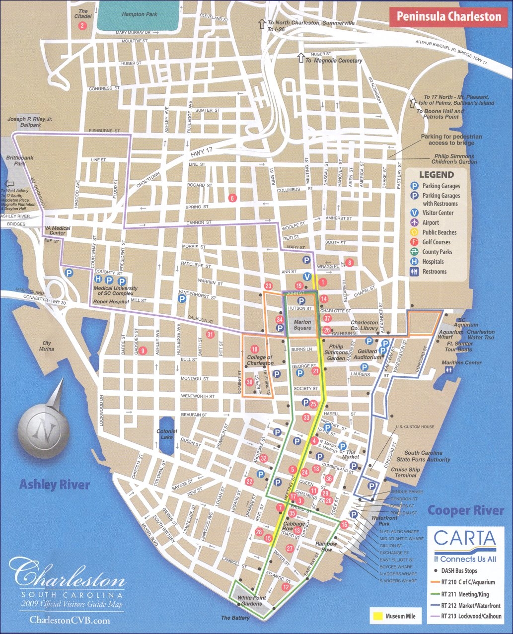 Map Of Downtown Charleston Map Of Downtown Charleston