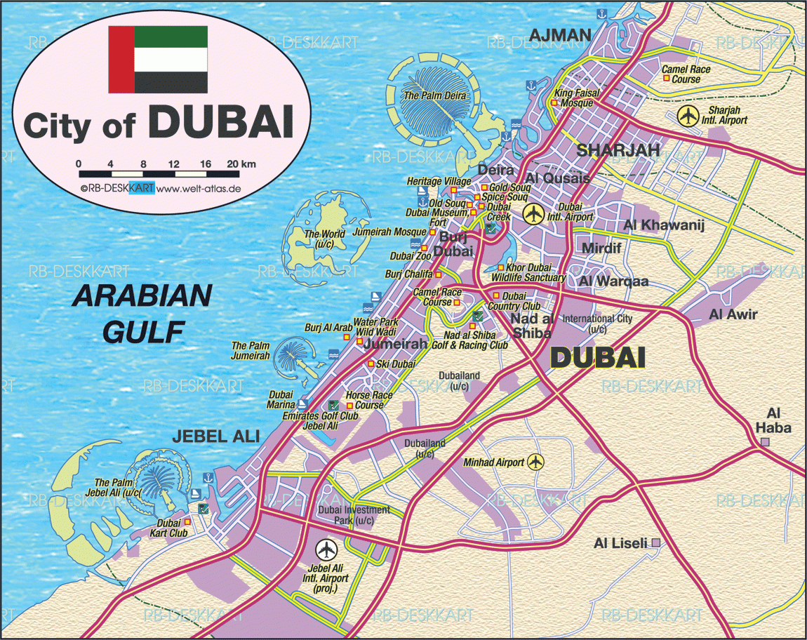 Map Of Dubai City In United Arab Emirates UAE Welt Atlas de Map Of Dubai City In United Arab Emirates UAE Welt Atlas de