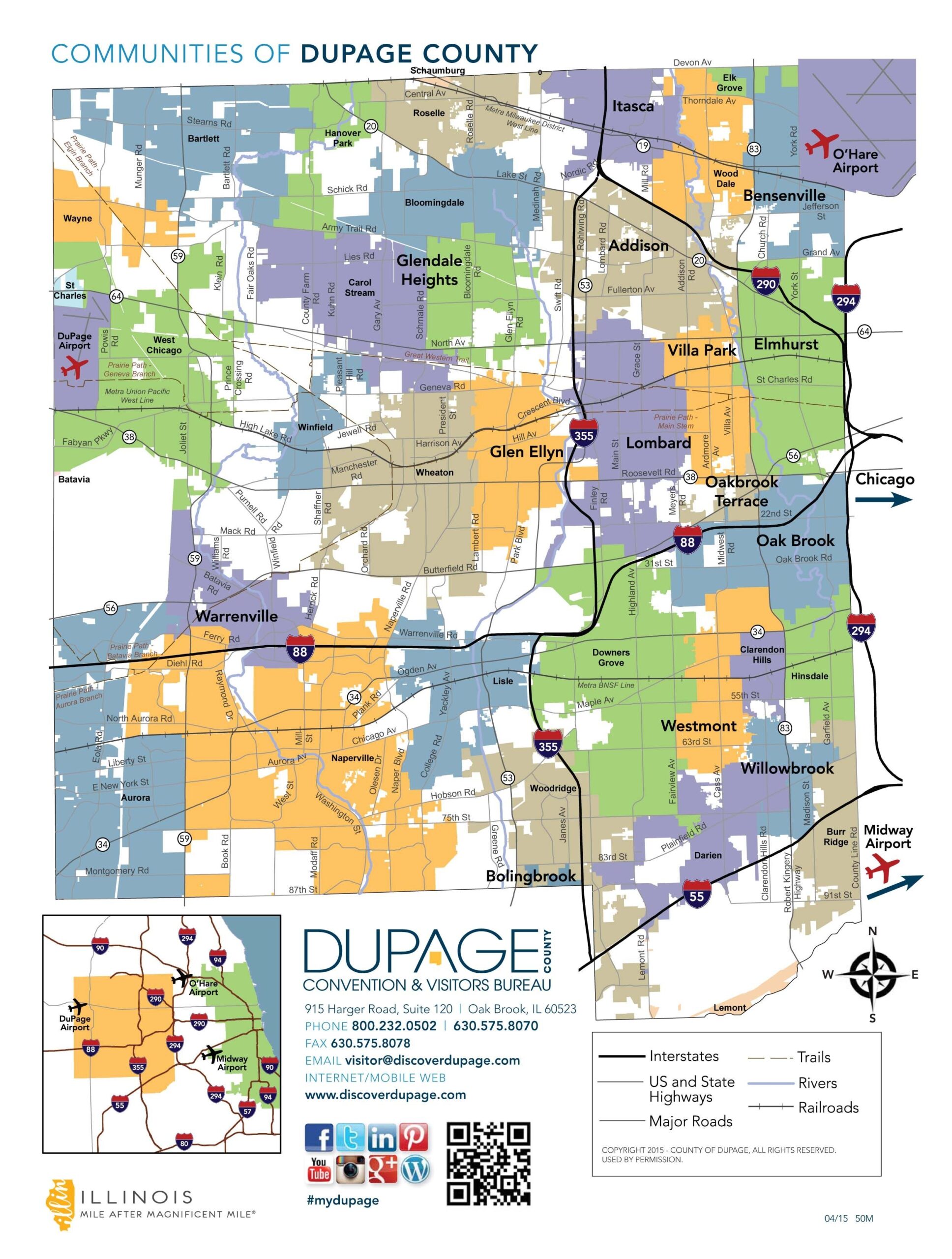 Map Of DuPage County Illinois