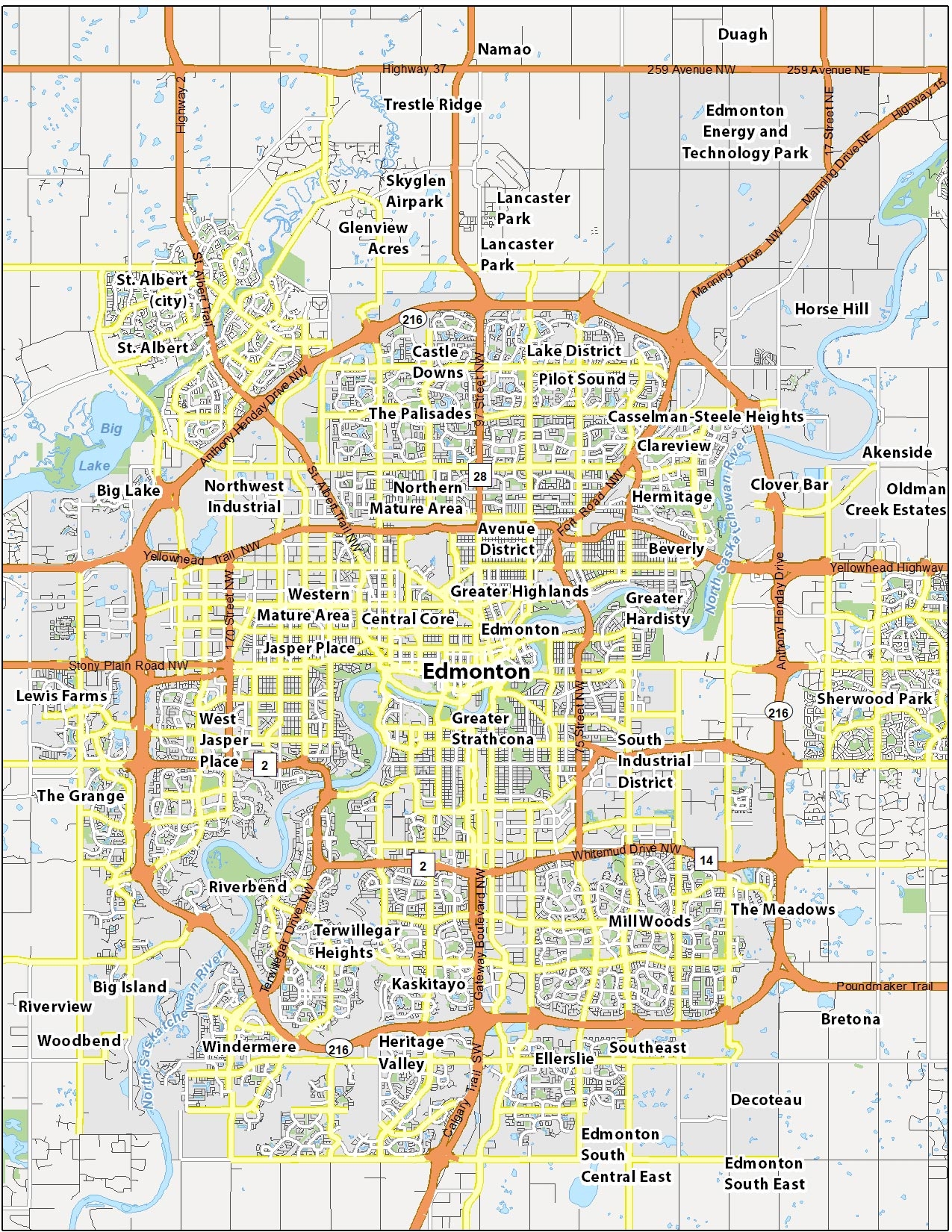 Map Of Edmonton Alberta GIS Geography