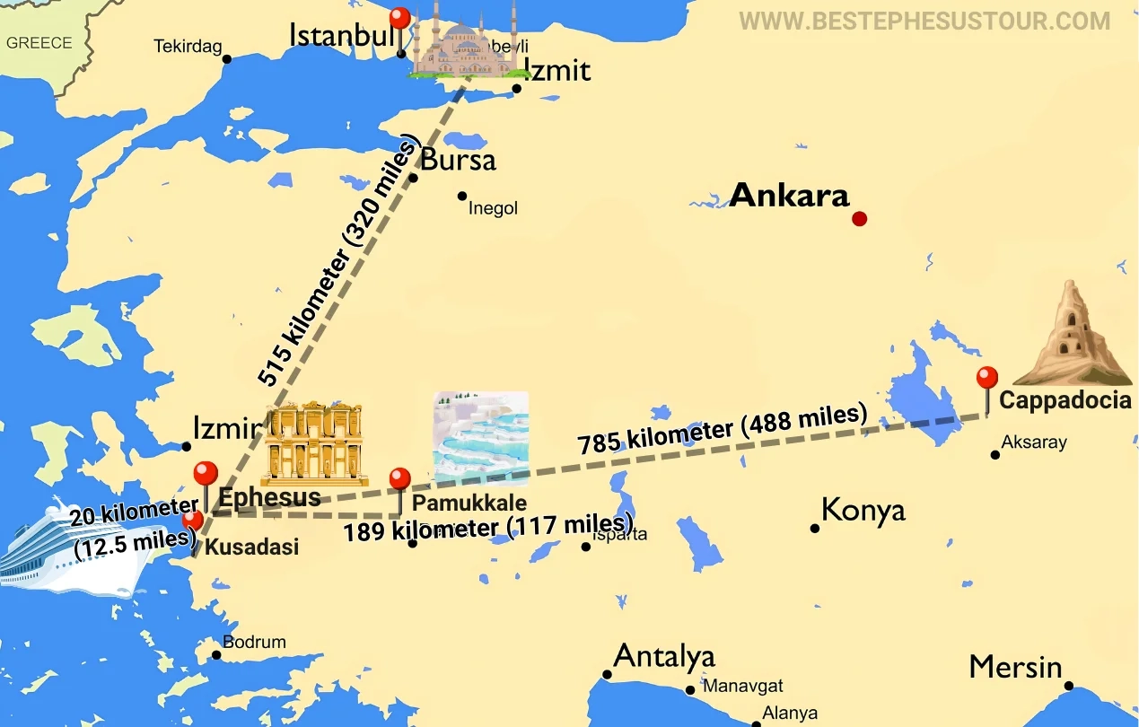 Map Of Ephesus Ancient City Best Ephesus Tour