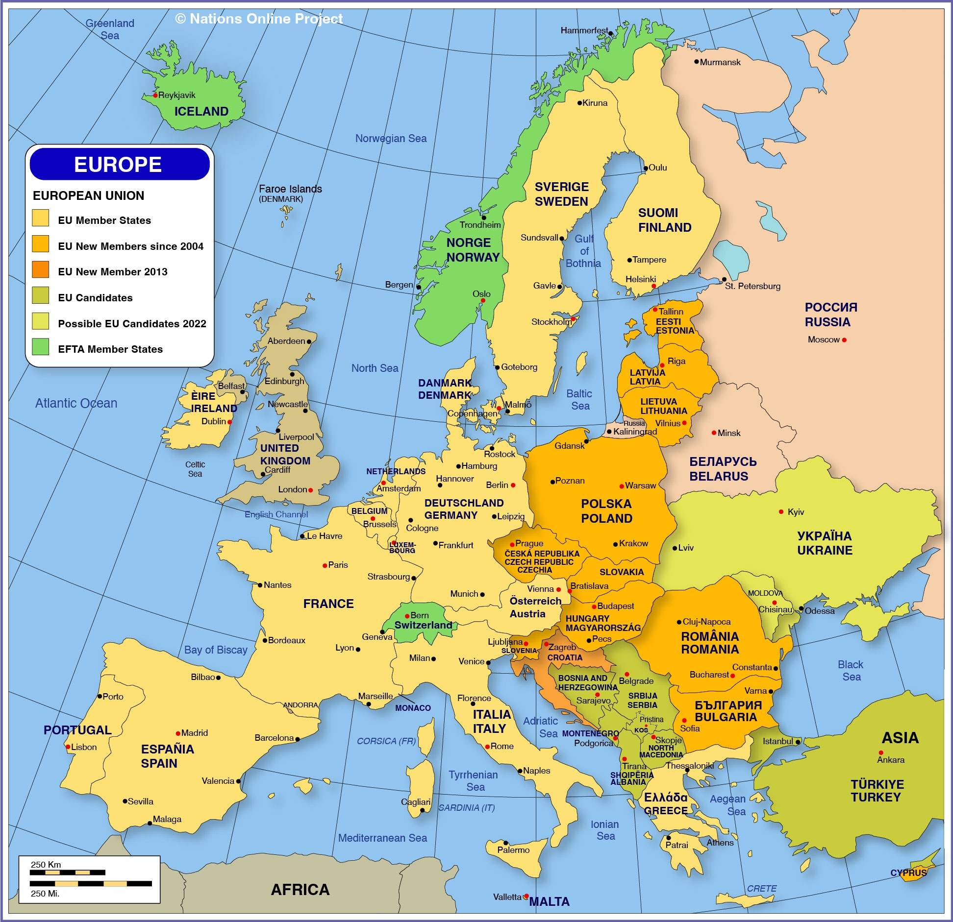 Map Of Europe Member States Of The EU Nations Online Project Map Of Europe Member States Of The EU Nations Online Project