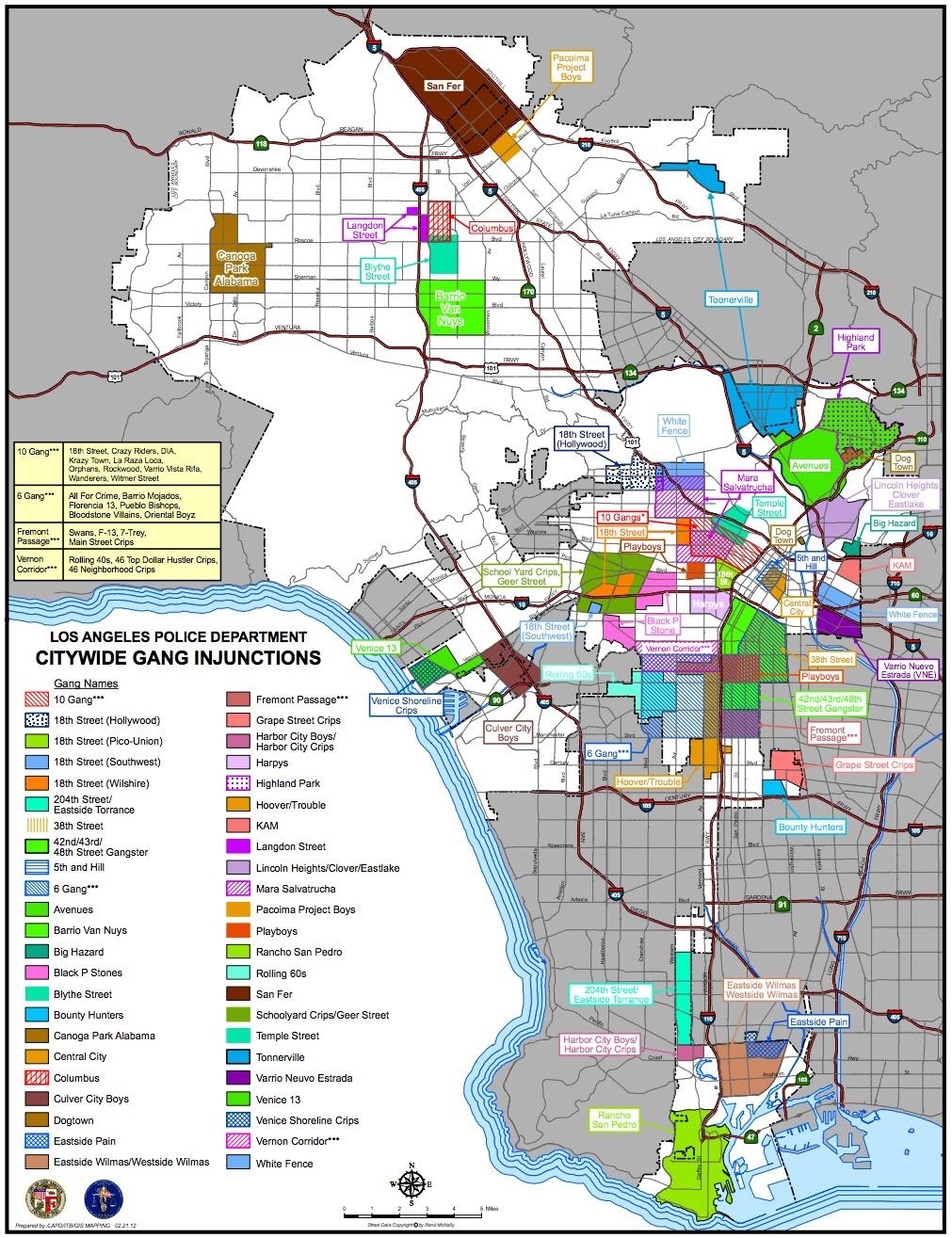 Map Of Gang Territories In Los Angeles 2014 R MapPorn Map Of Gang Territories In Los Angeles 2014 R MapPorn