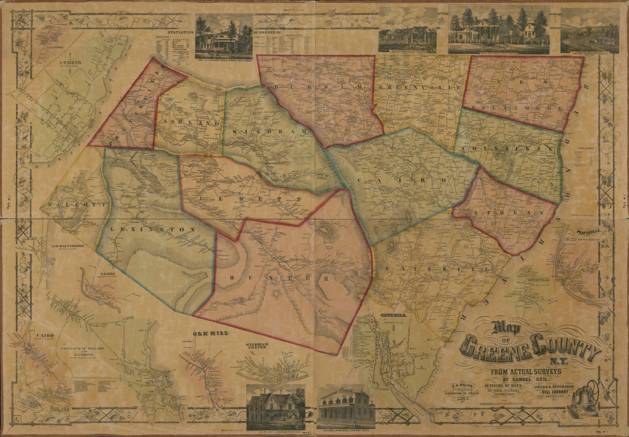 Map Of Greene County N Y From Actual Surveys Library Of Congress Map Of Greene County N Y From Actual Surveys Library Of Congress