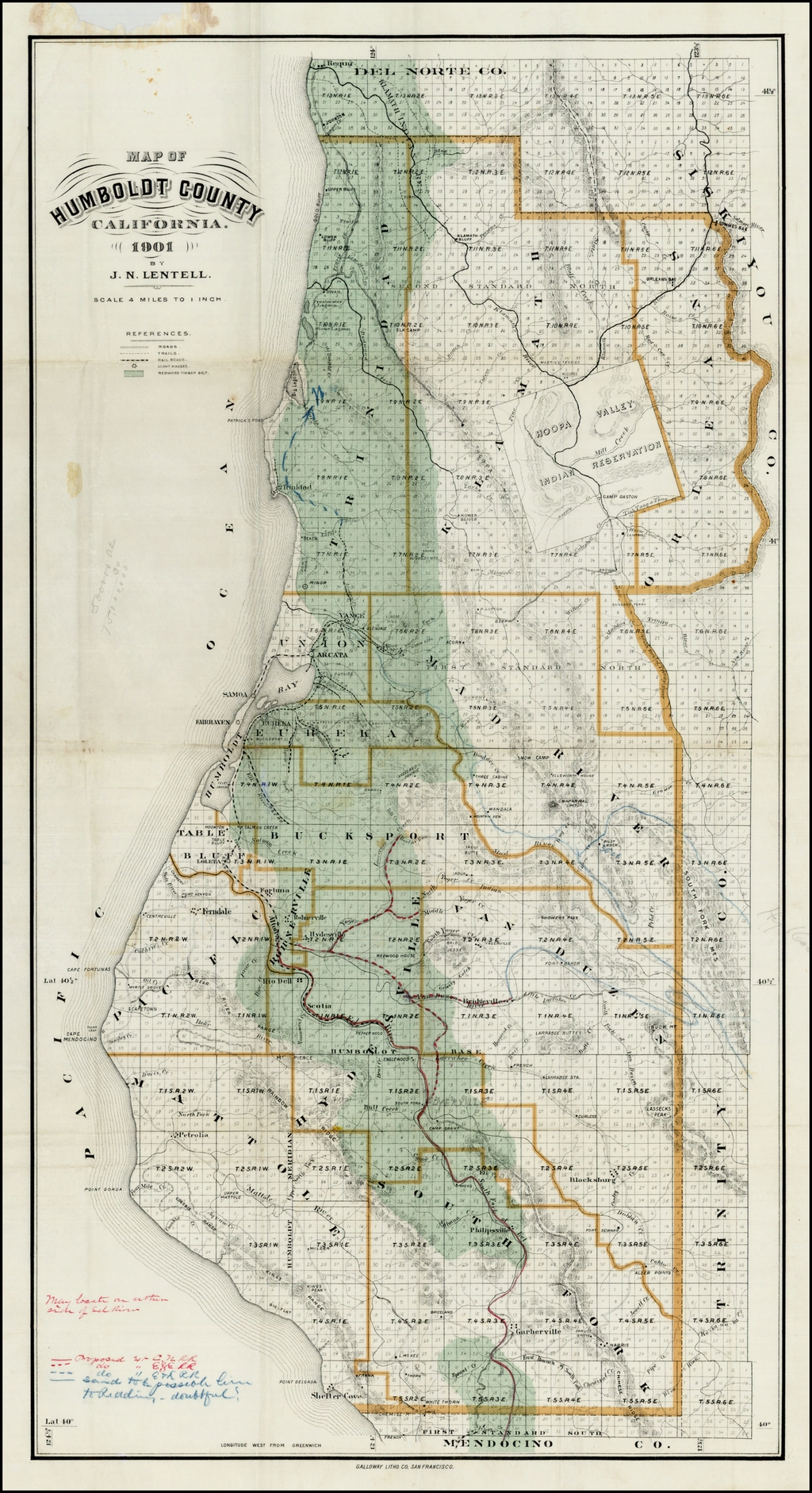 Map Of Humboldt County California 1901 By J N Lentell RUDERMAN Maps Map Of Humboldt County California 1901 By J N Lentell RUDERMAN Maps