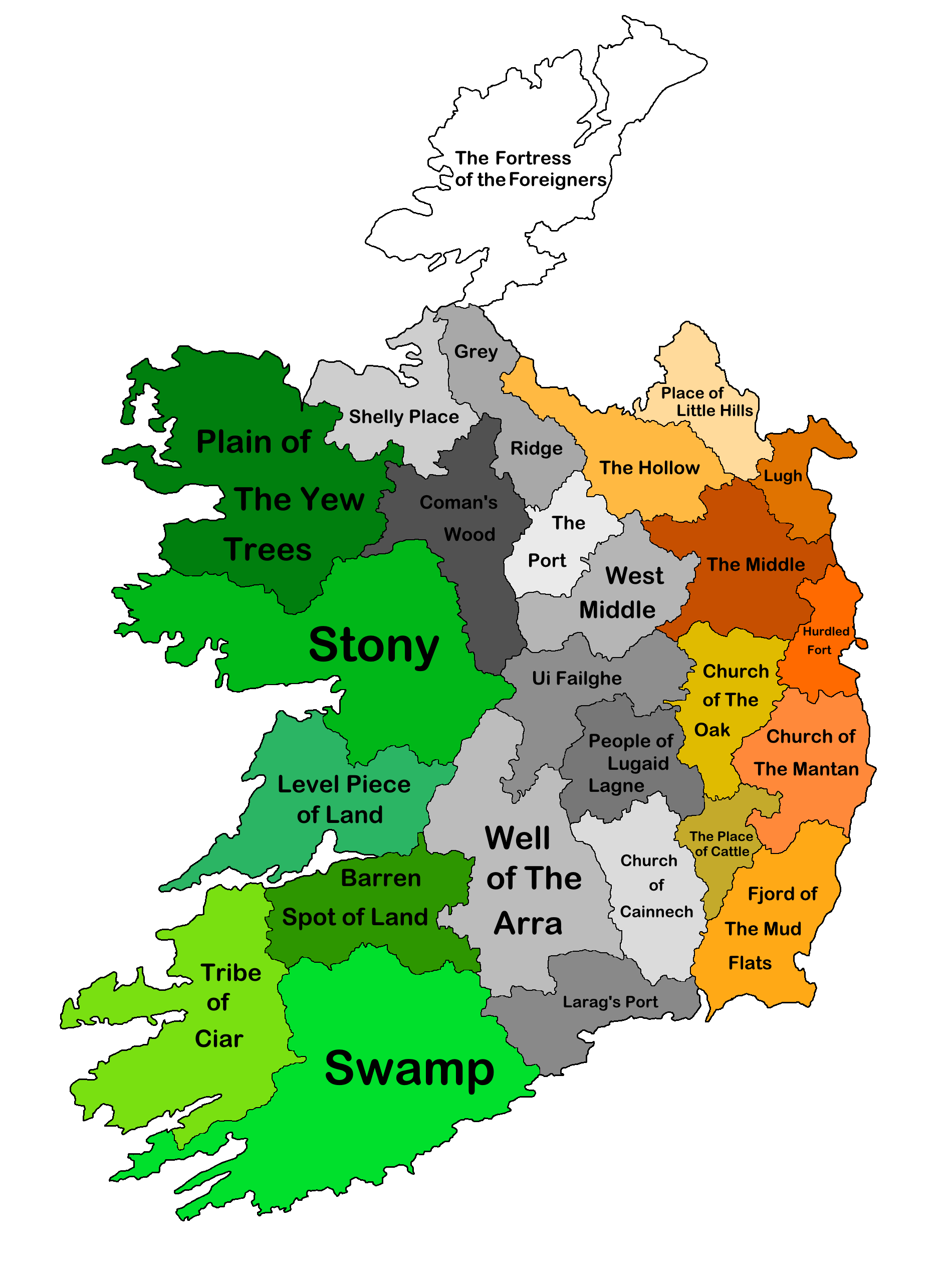 Map Of Ireland With Countys Names After Literal Translation Of Them R MapPorn