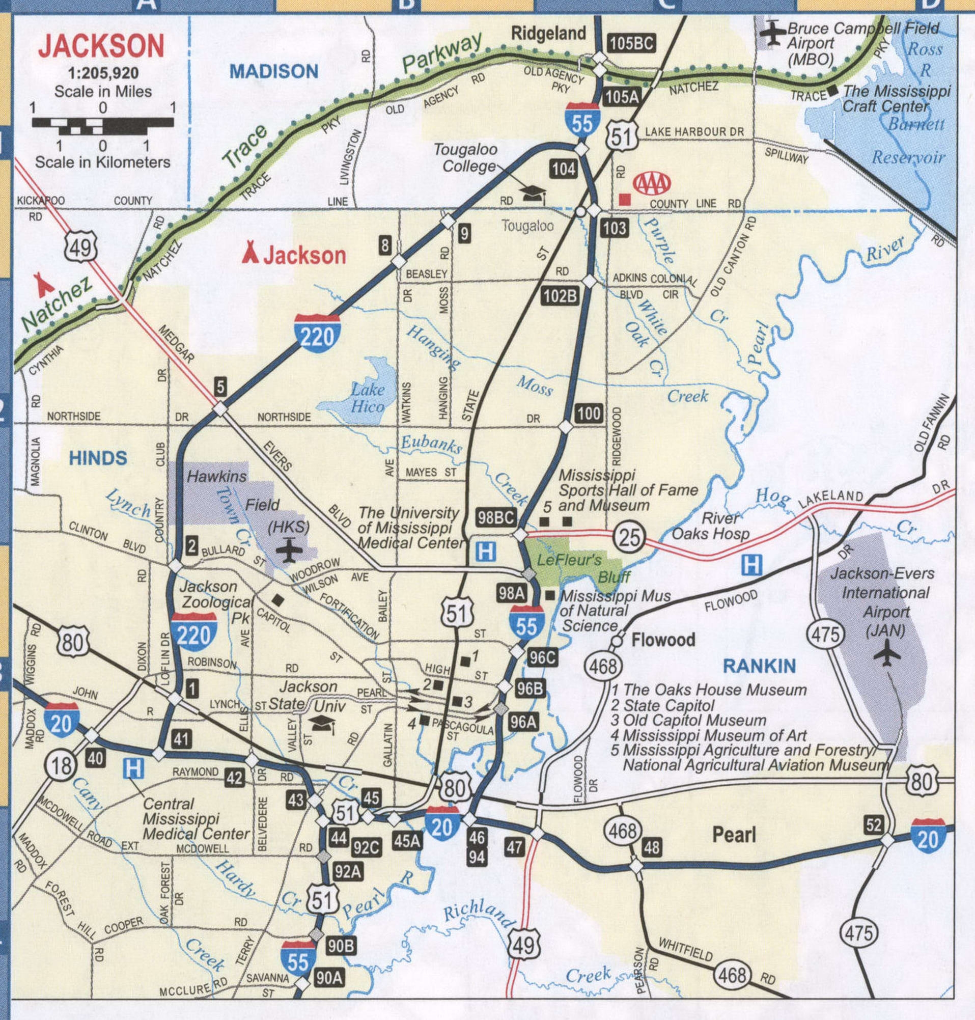 jackson ms city map
