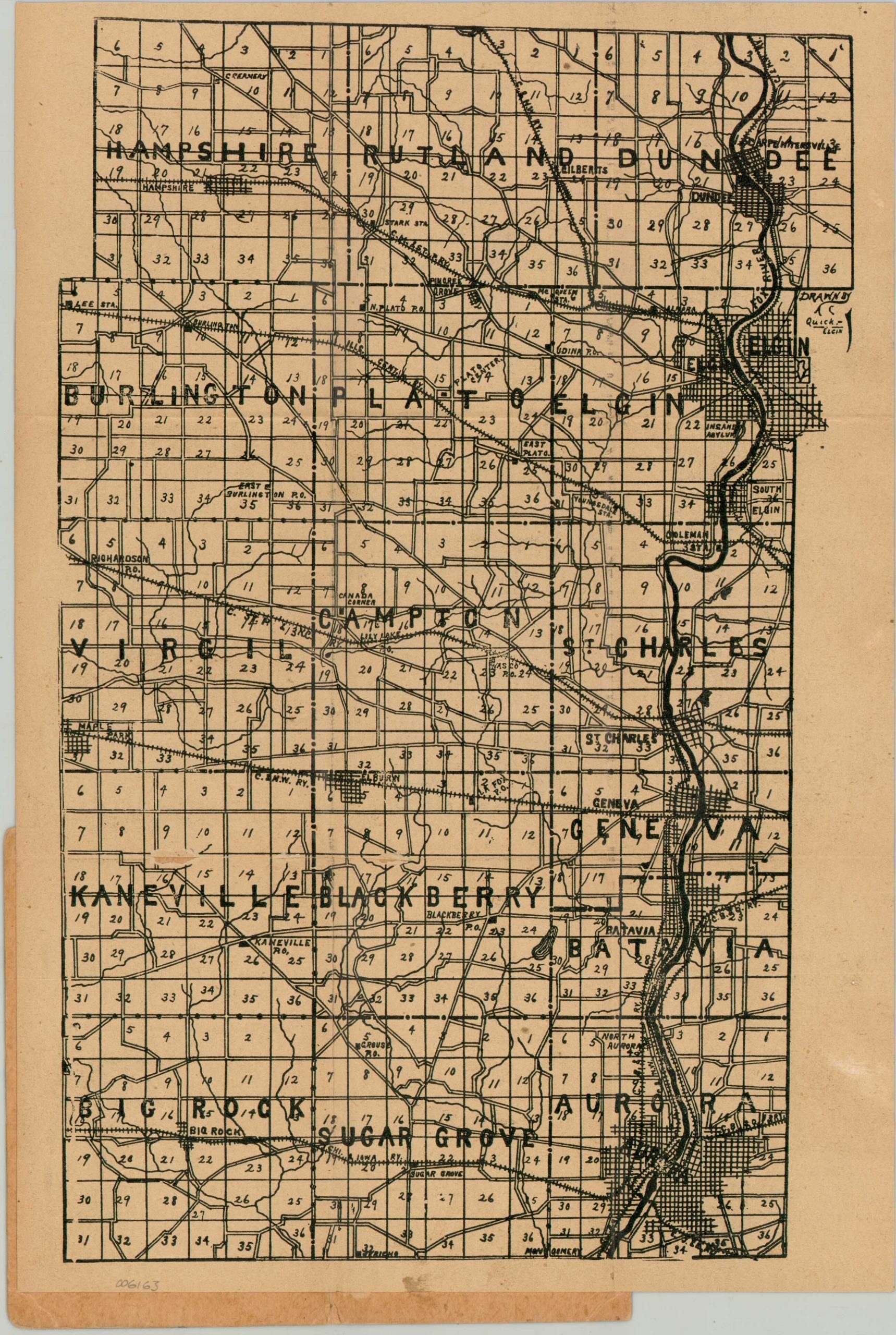 Map Of Kane County Illinois Curtis Wright Maps