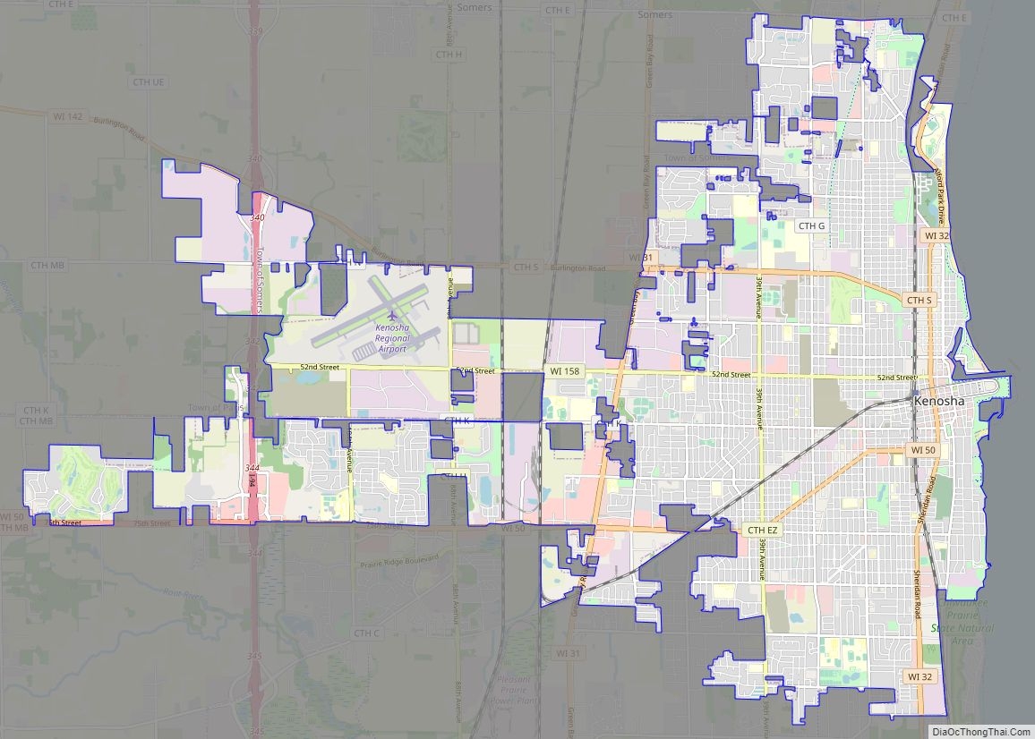 Map Of Kenosha City Thong Thai Real