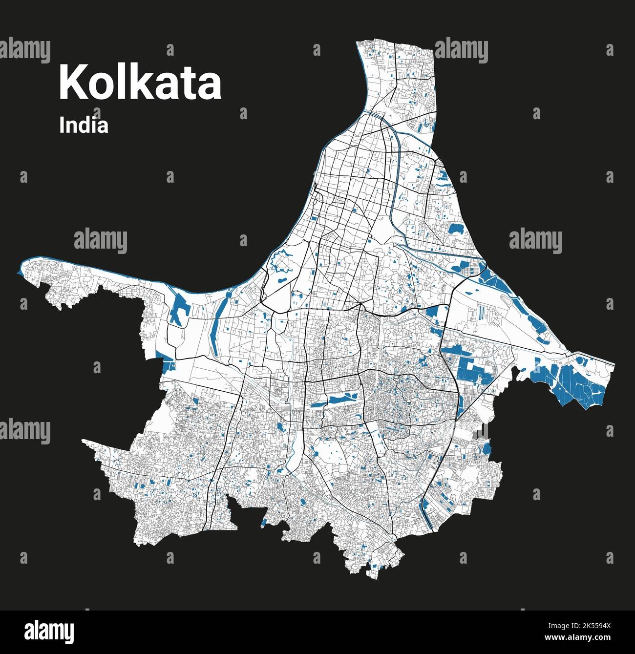 Map Of Kolkata Stock Vector Images Alamy