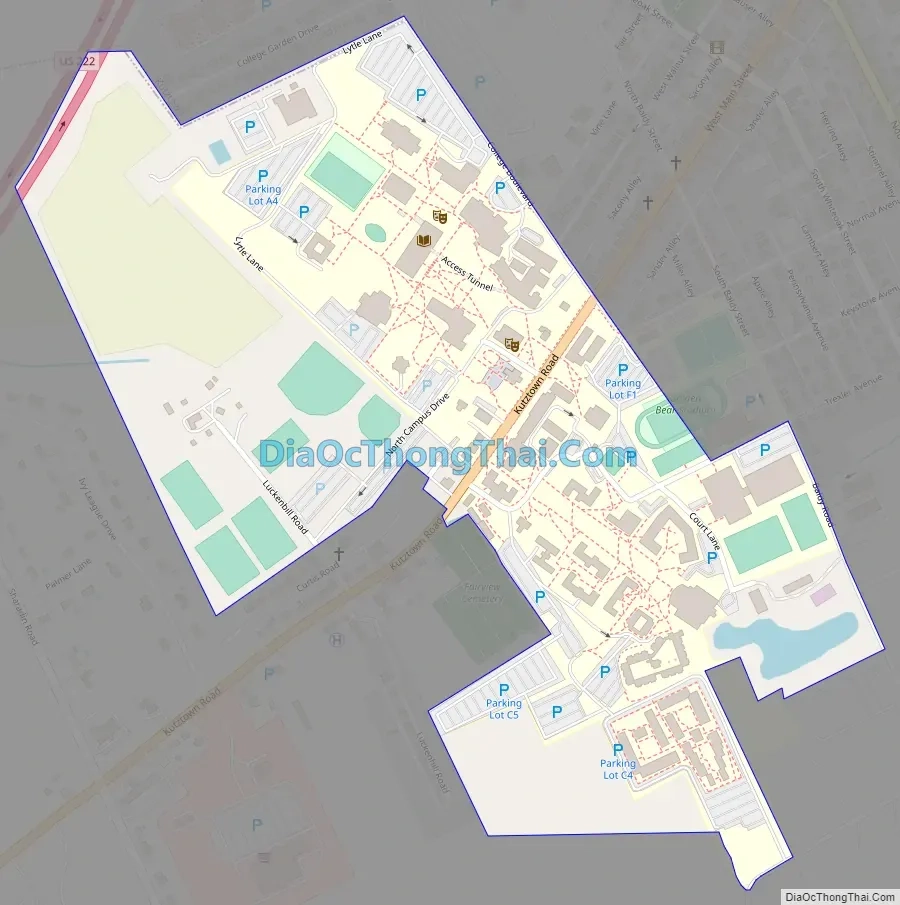 Map Of Kutztown University CDP Thong Thai Real Map Of Kutztown University CDP Thong Thai Real