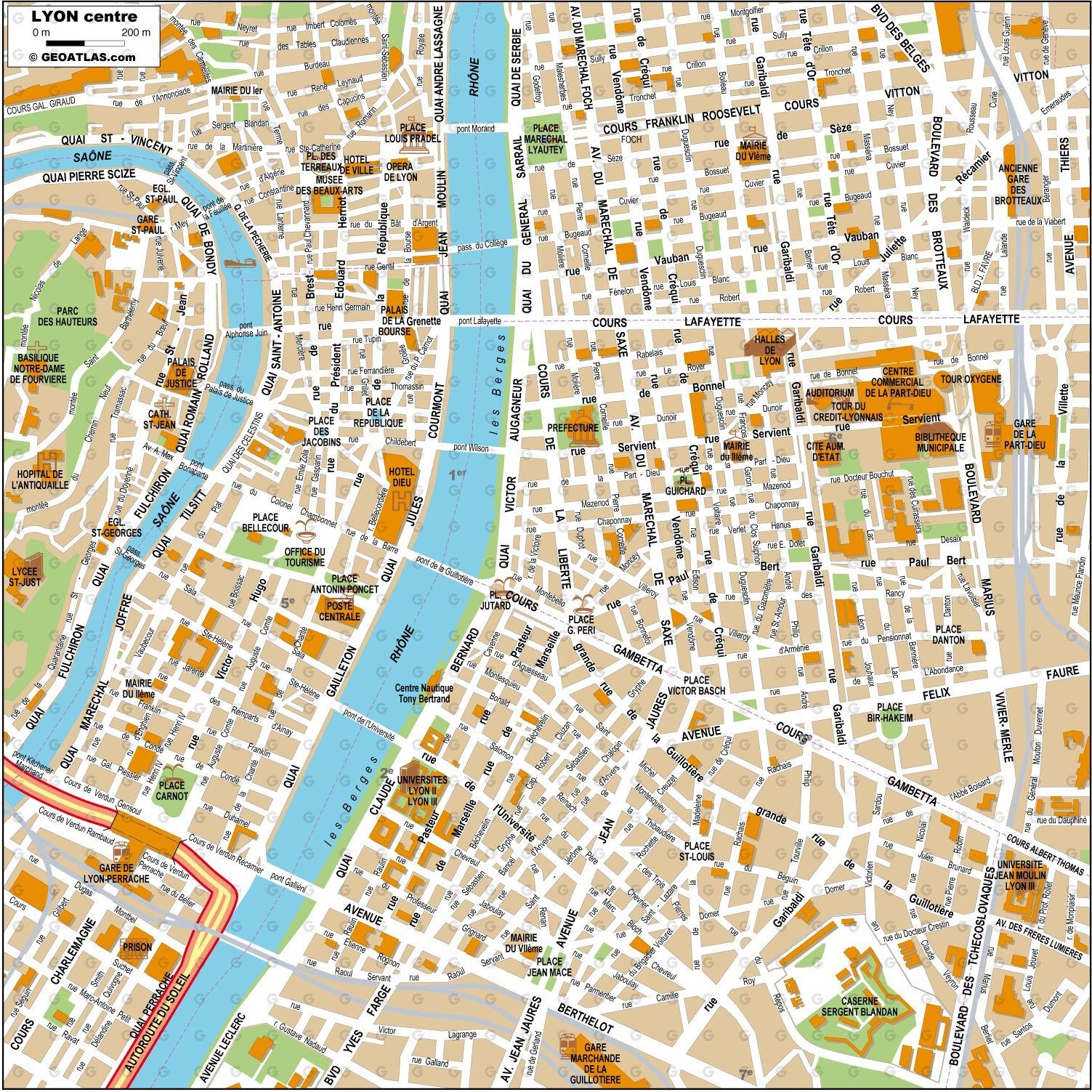 Map Of Lyon Offline Map And Detailed Map Of Lyon City