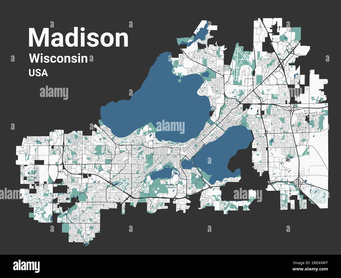 Map Of Madison Wisconsin Hi res Stock Photography And Images Alamy